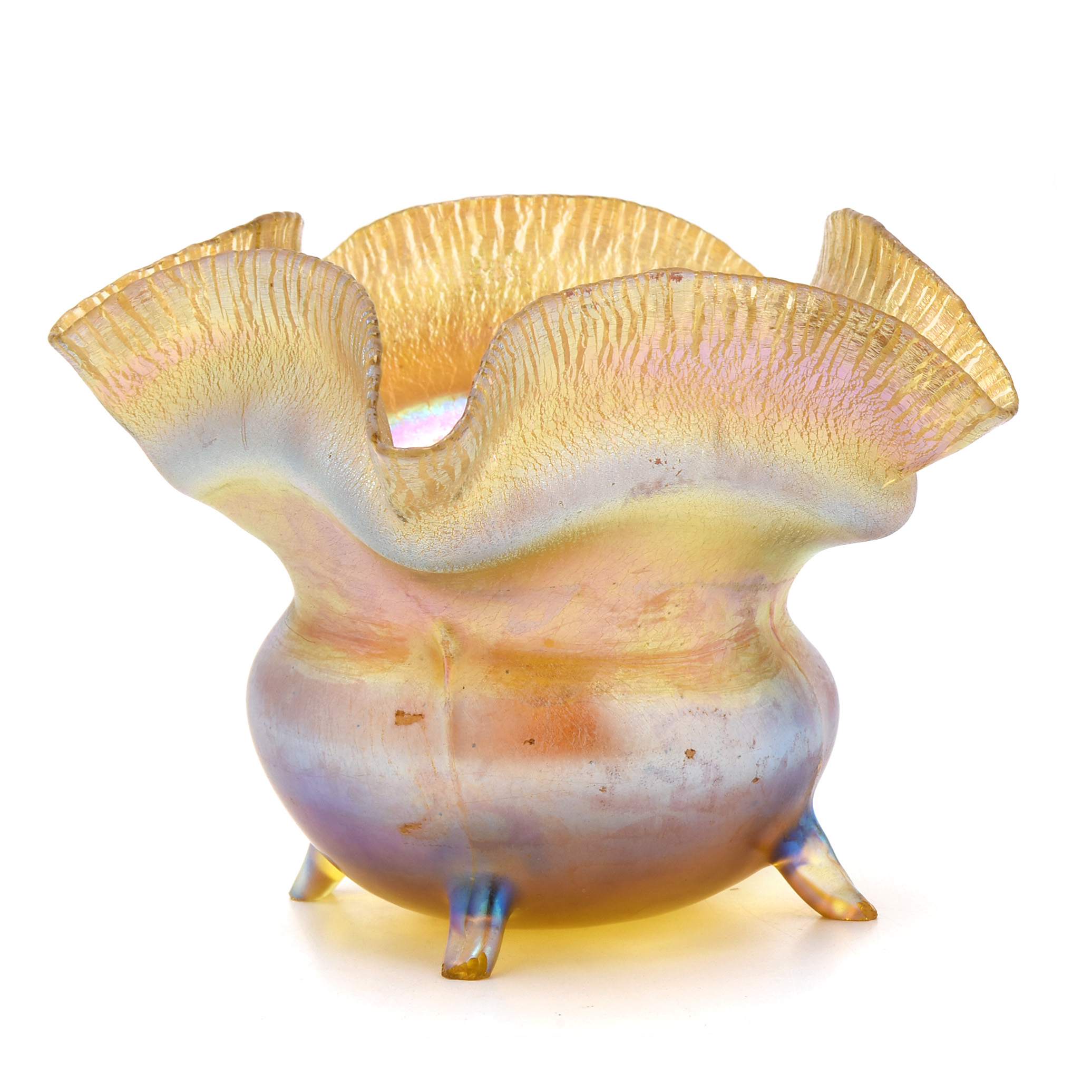 Tiffany Studios Favrile Glass Footed Bowl