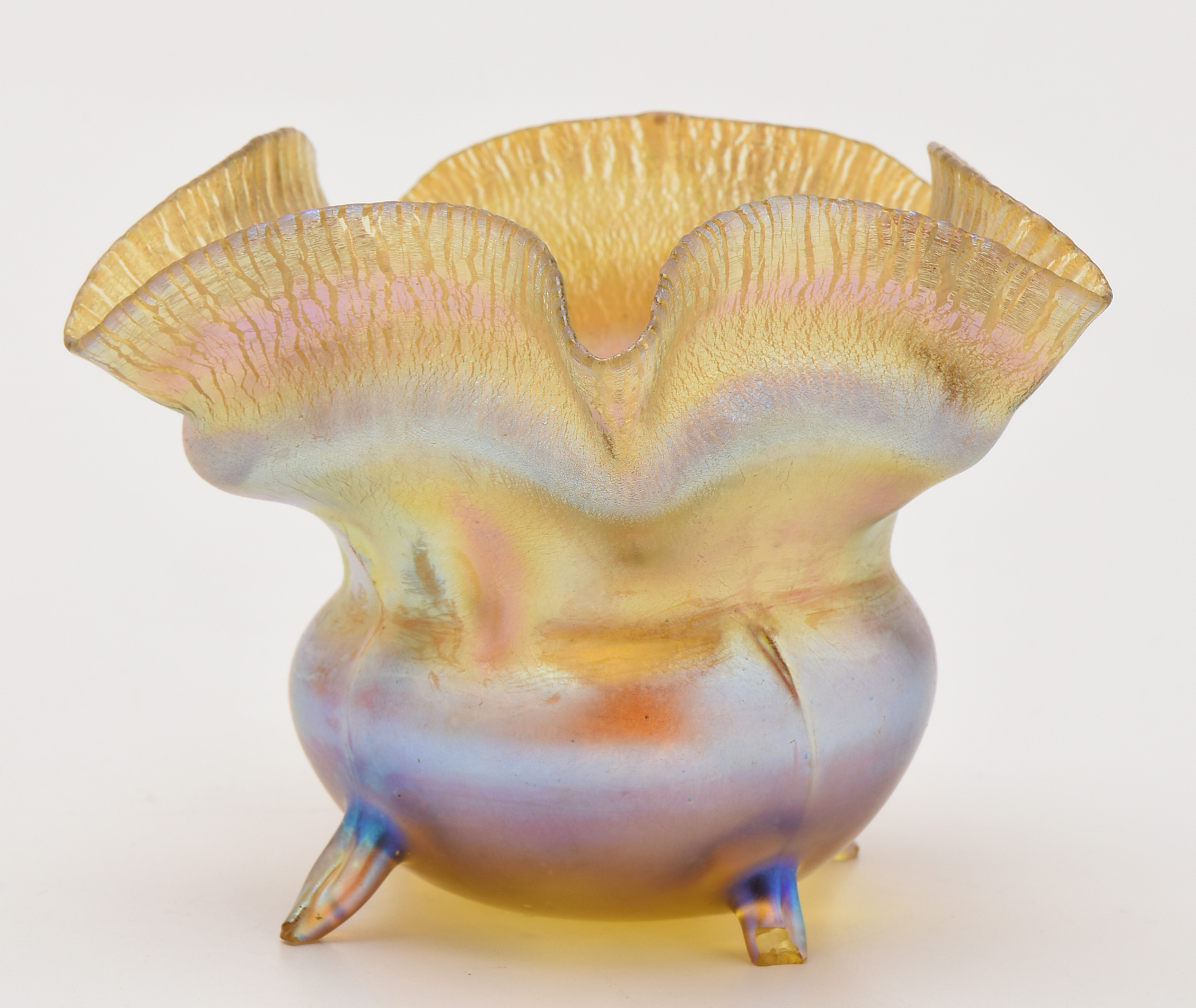 Tiffany Studios Favrile Glass Footed Bowl
