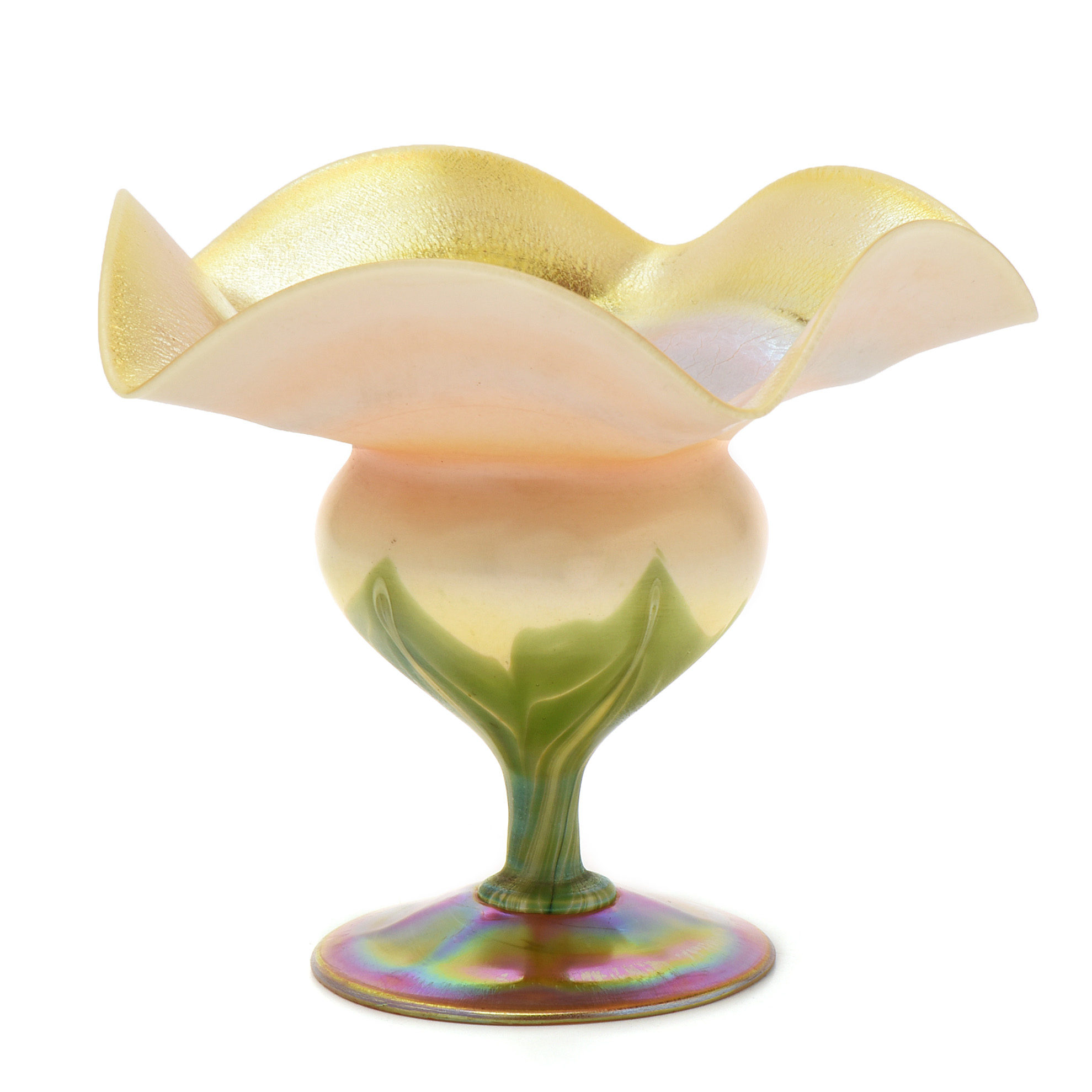 Tiffany Studios Decorated Favrile Glass Compote