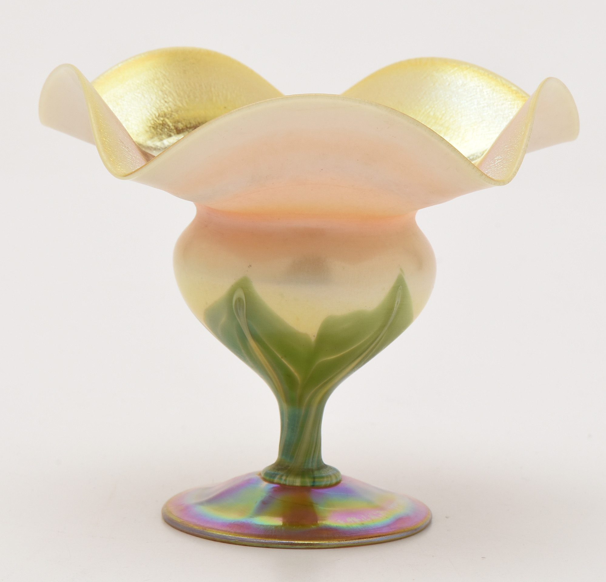 Tiffany Studios Decorated Favrile Glass Compote
