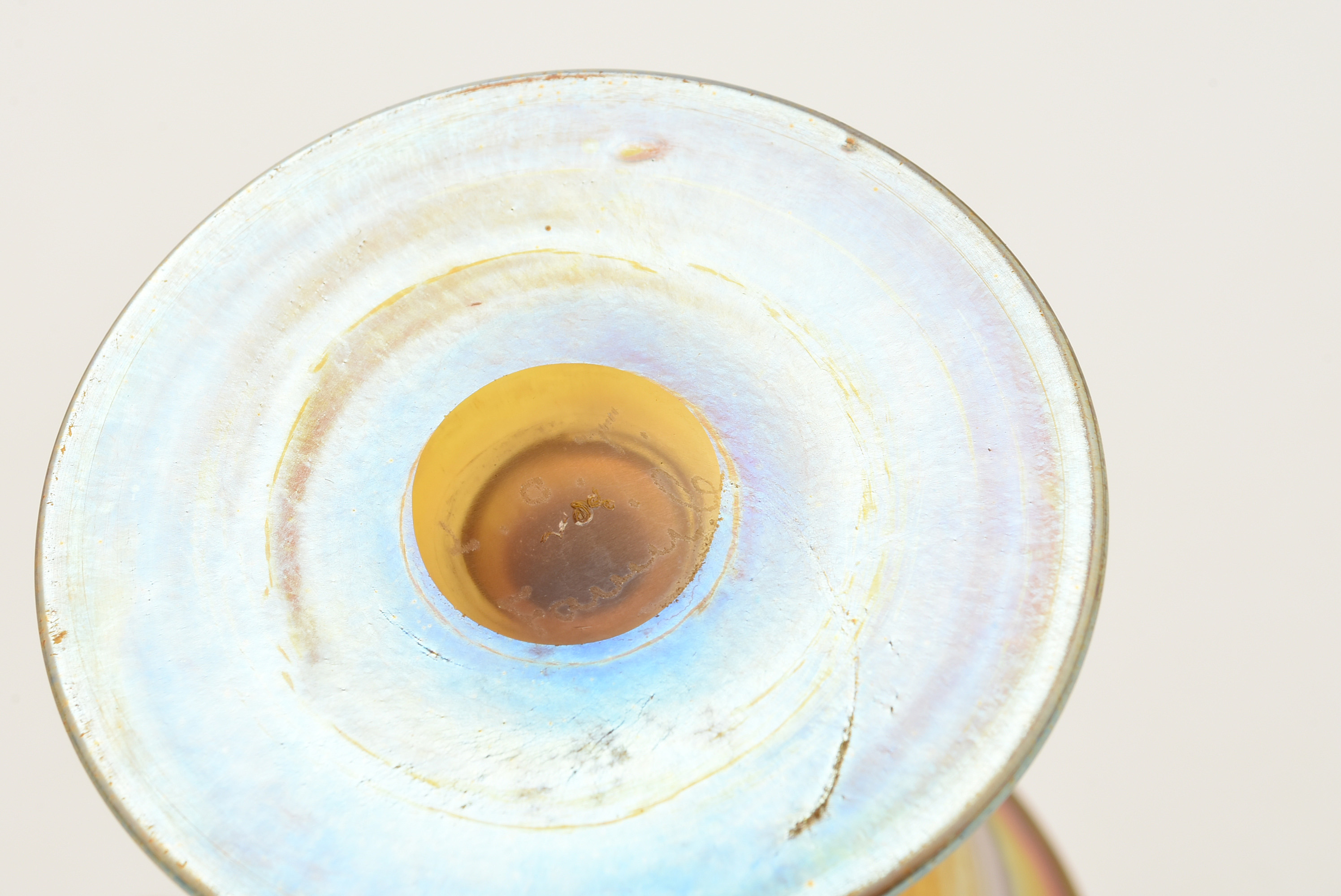 Set of Five Tiffany Studios Favrile Glass Sherry Glasses