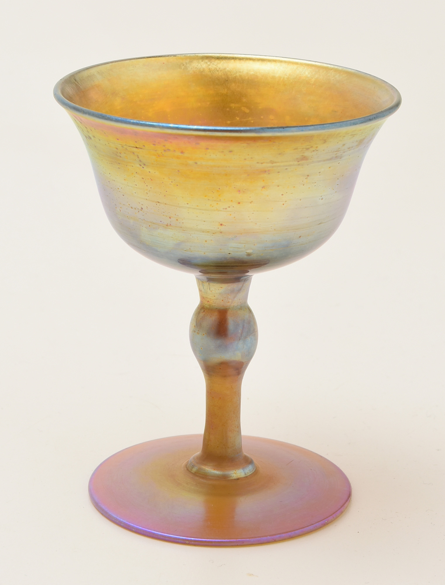 Set of Five Tiffany Studios Favrile Glass Sherry Glasses