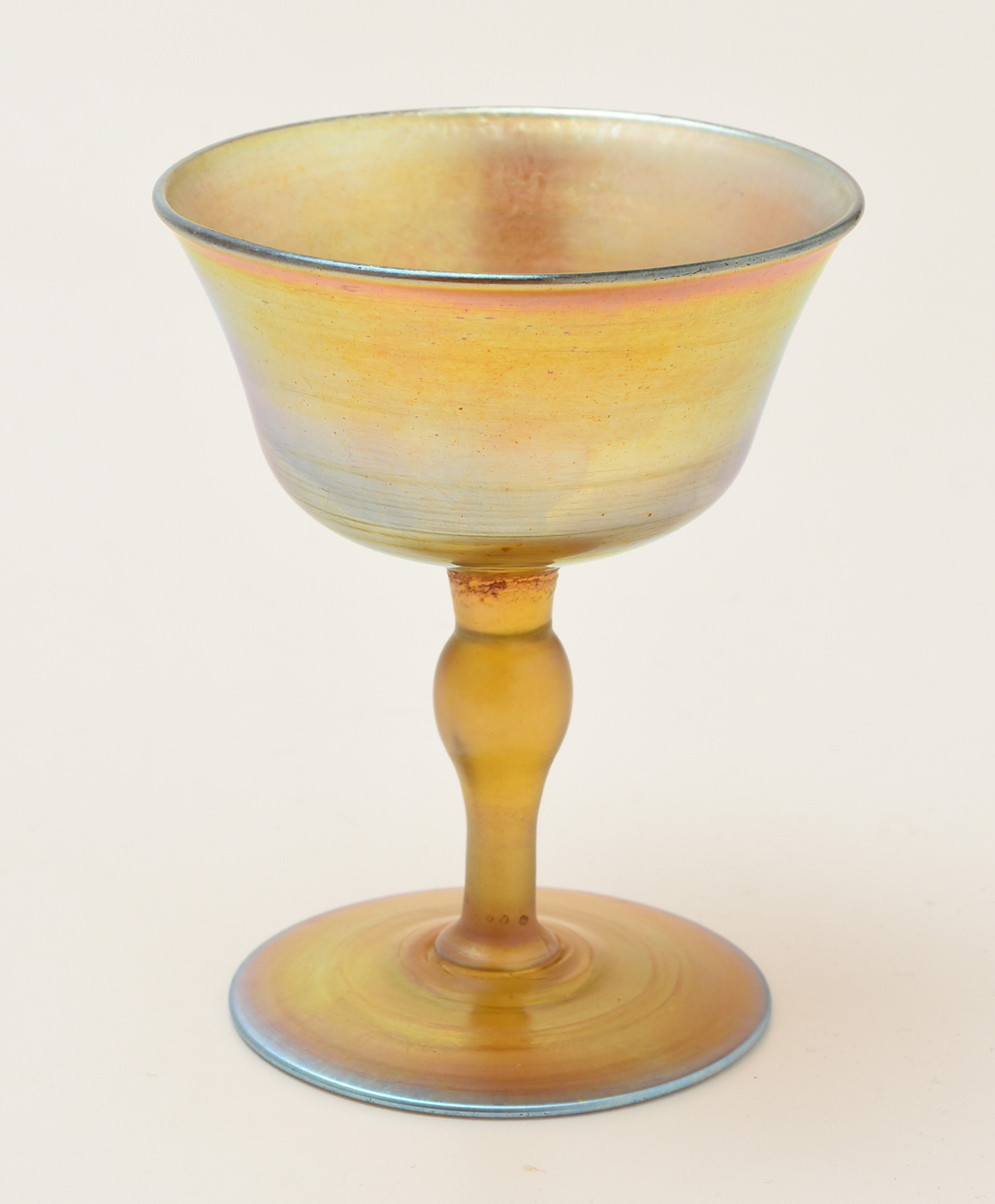 Set of Five Tiffany Studios Favrile Glass Sherry Glasses