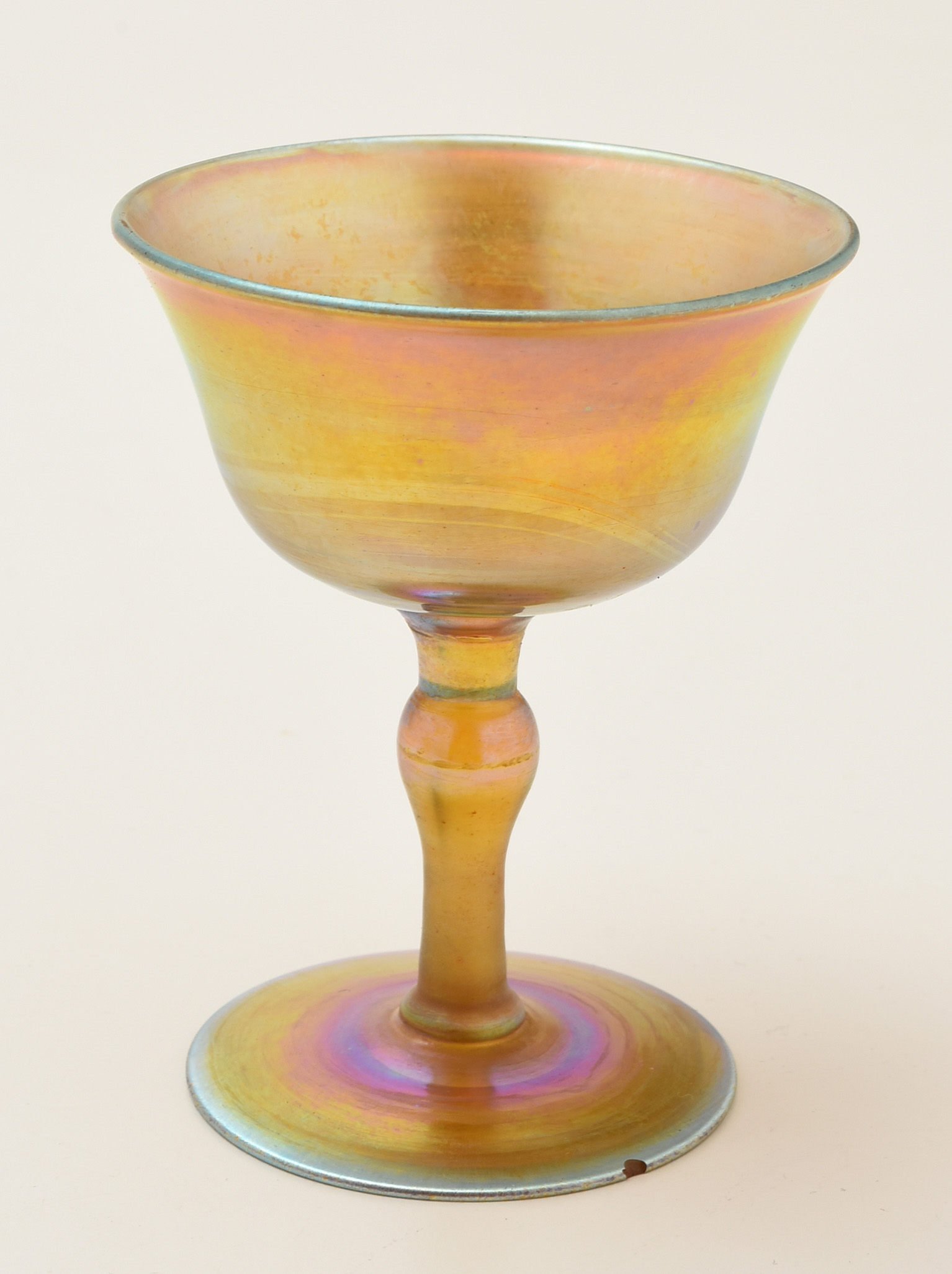 Set of Five Tiffany Studios Favrile Glass Sherry Glasses