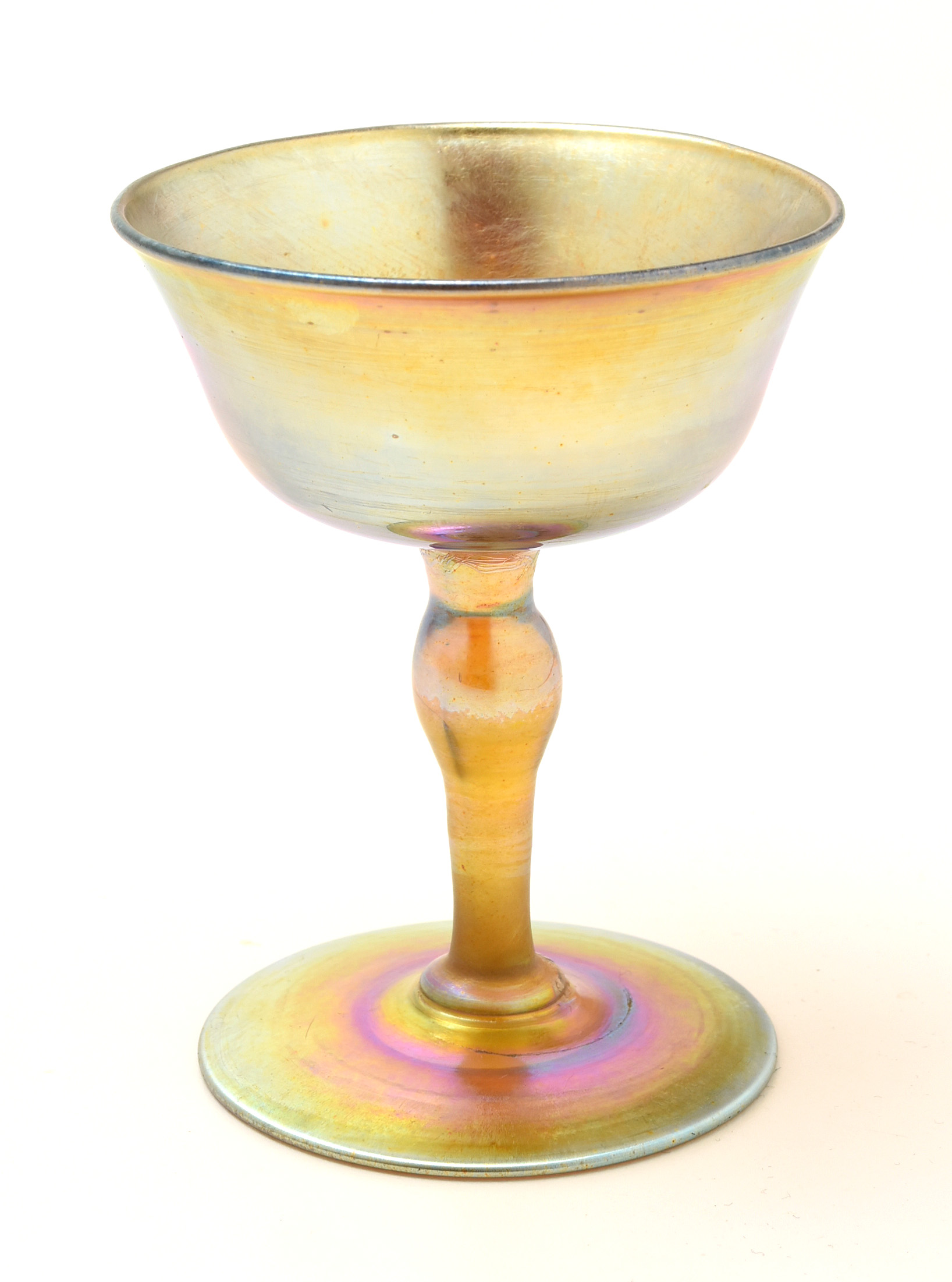 Set of Five Tiffany Studios Favrile Glass Sherry Glasses