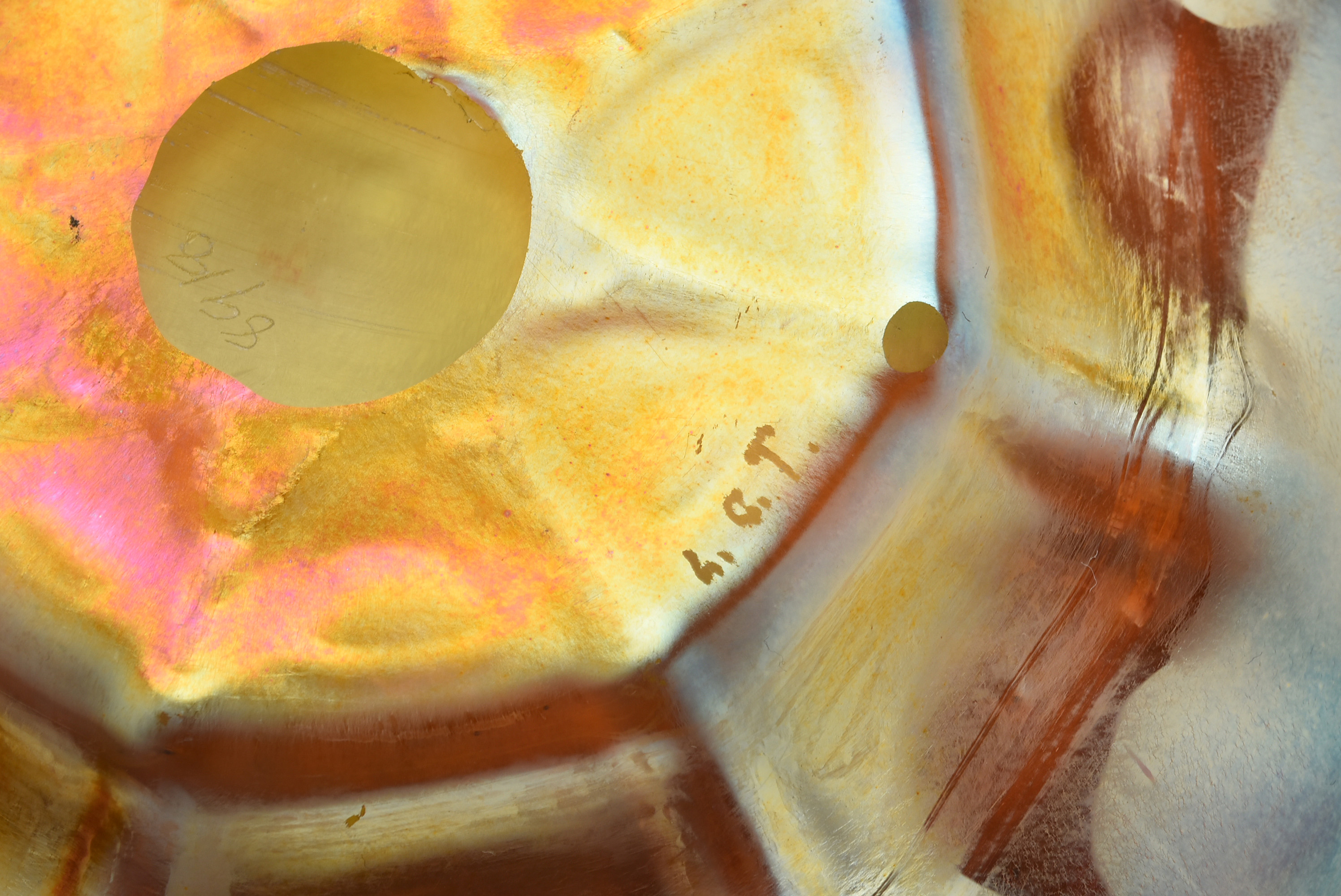 Two Tiffany Studios Favrile Glass Finger Bowls and Underplates