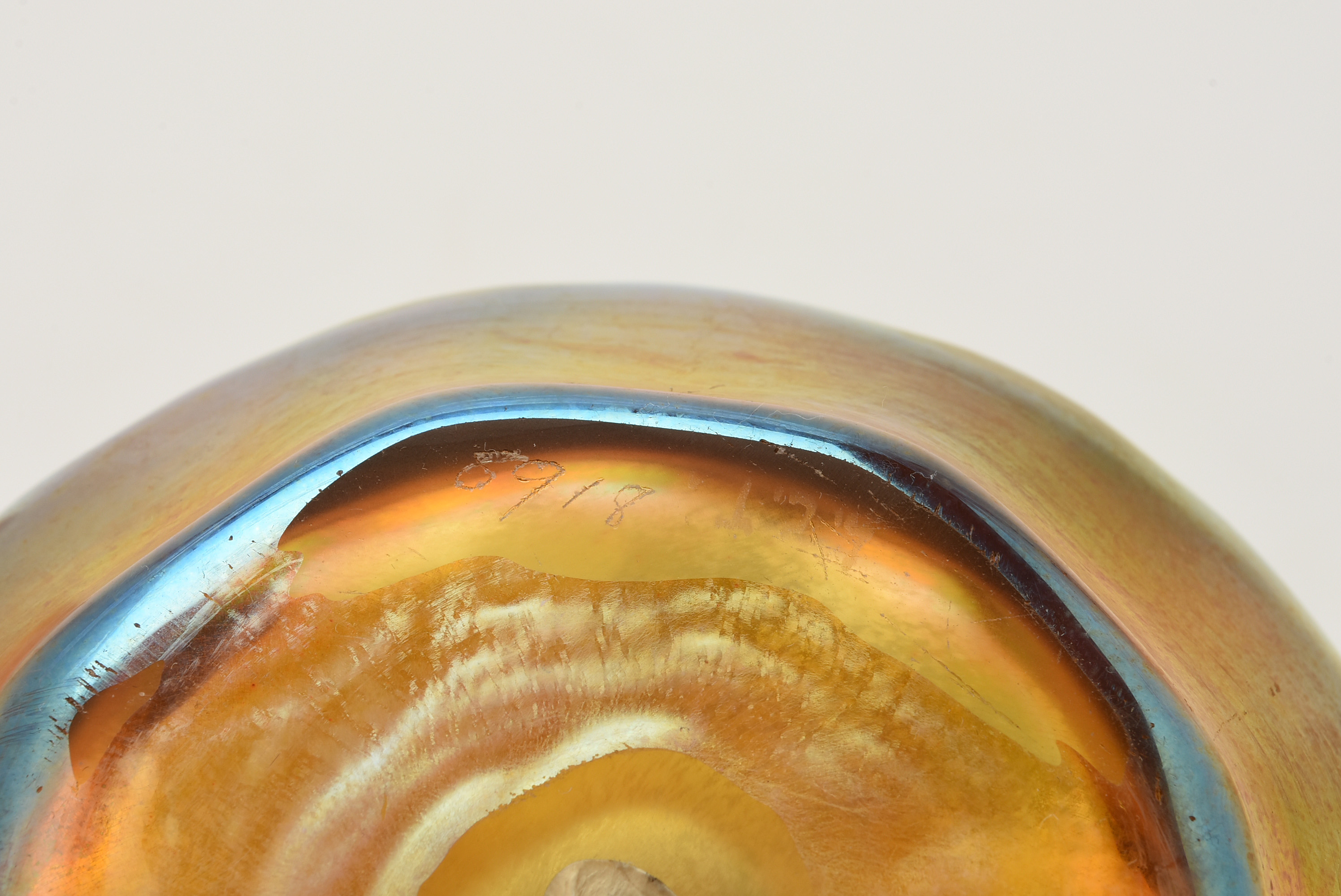 Two Tiffany Studios Favrile Glass Finger Bowls and Underplates