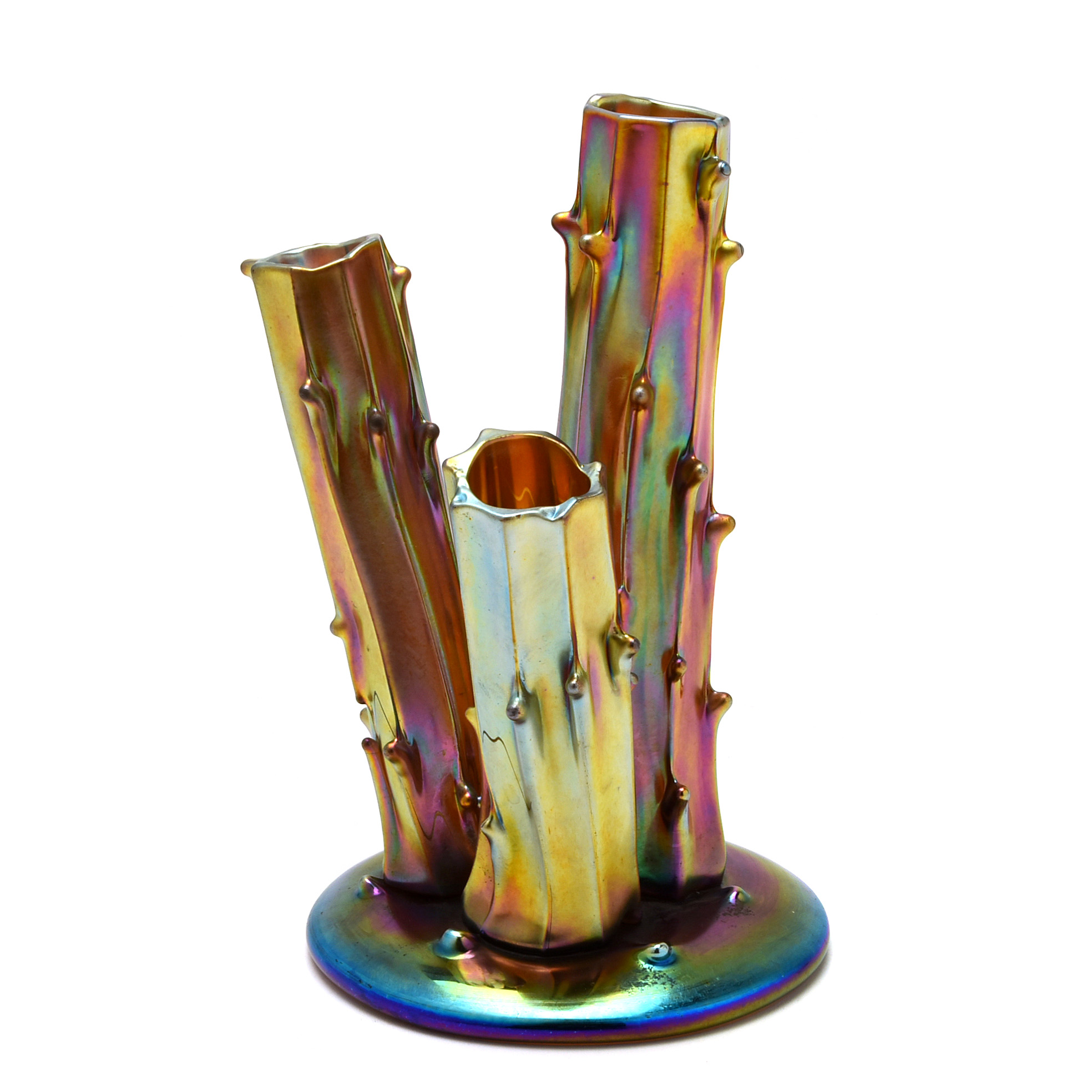 Steuben Gold Aurene Glass Stump Vase