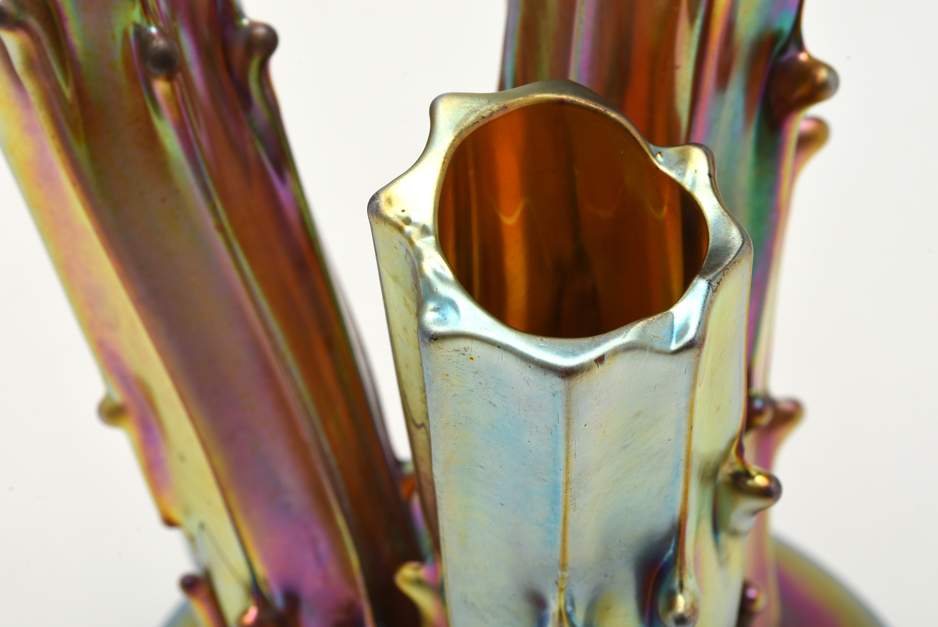 Steuben Gold Aurene Glass Stump Vase