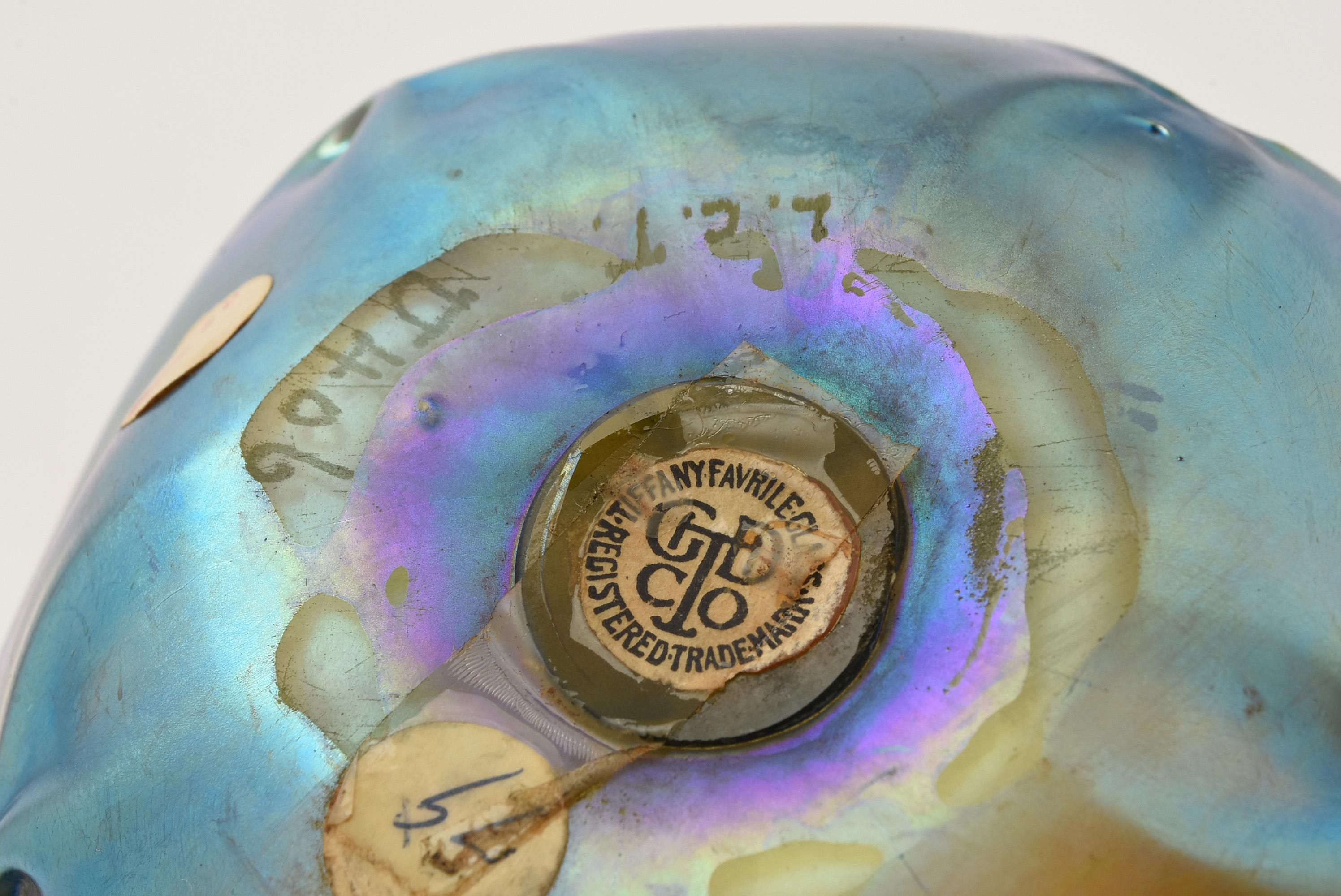 Tiffany Studios Favrile Glass Vase with Pulled Decoration