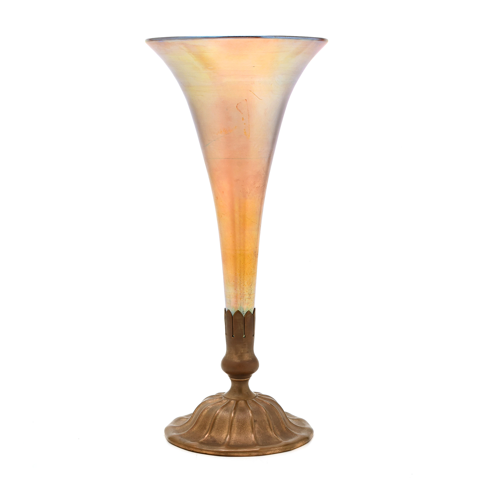 Tiffany Studios Favrile Glass and Gilt-Bronze Vase