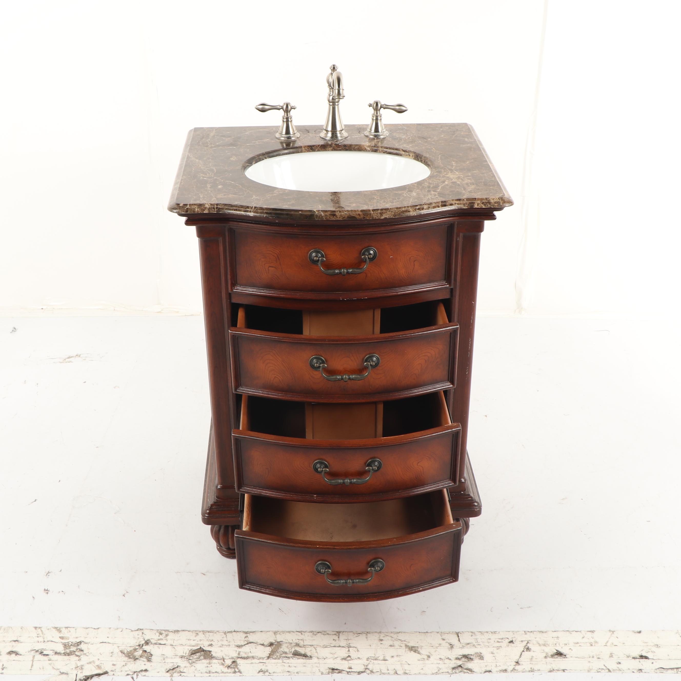 Contemporary Bath Vanity with Stone Countertop