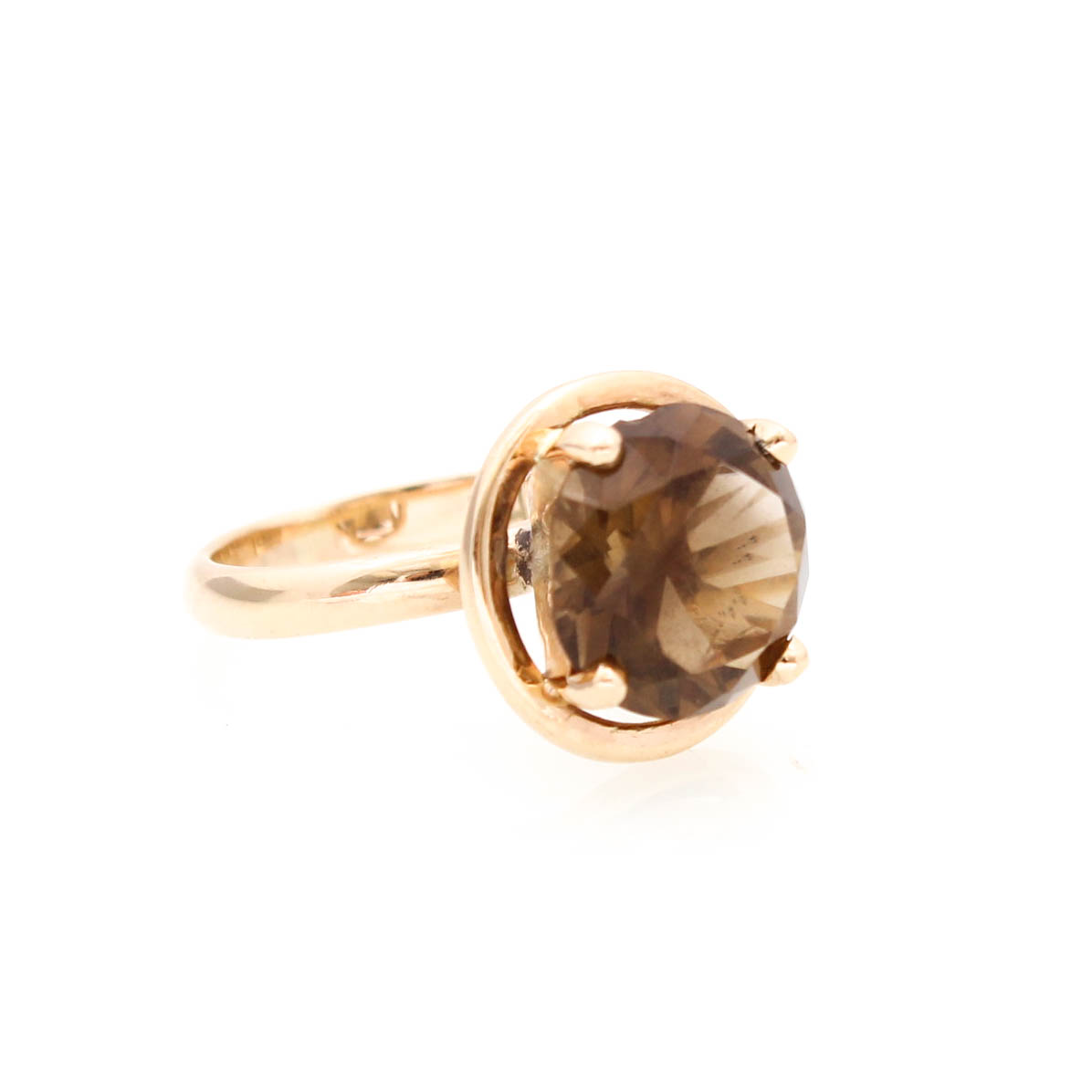 14K Yellow Gold Smoky Quartz Ring