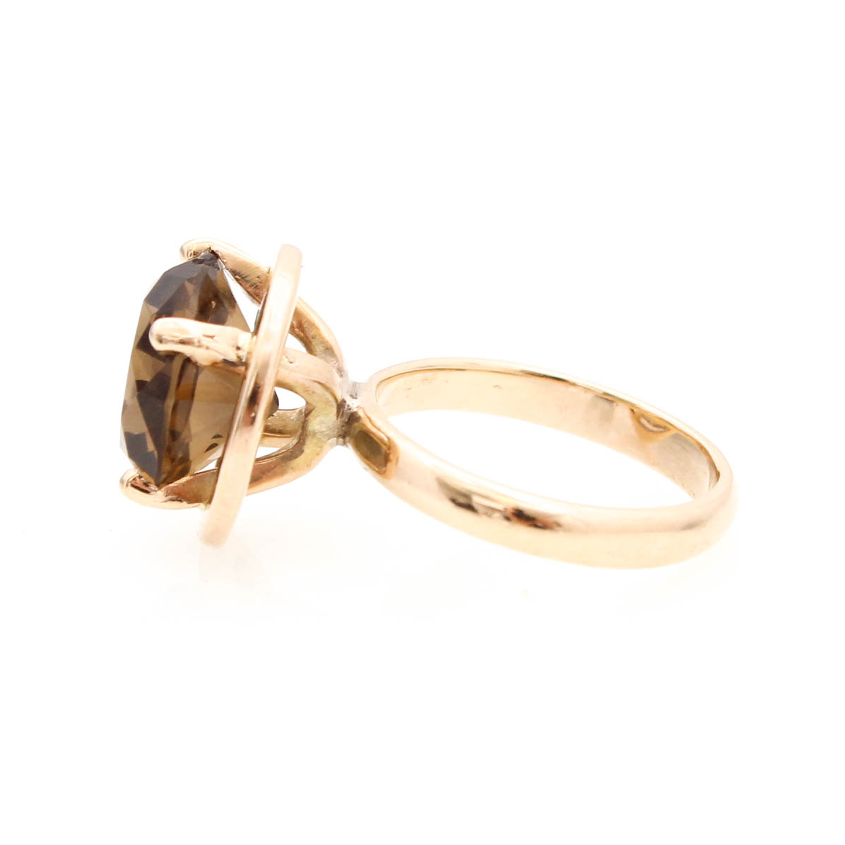 14K Yellow Gold Smoky Quartz Ring
