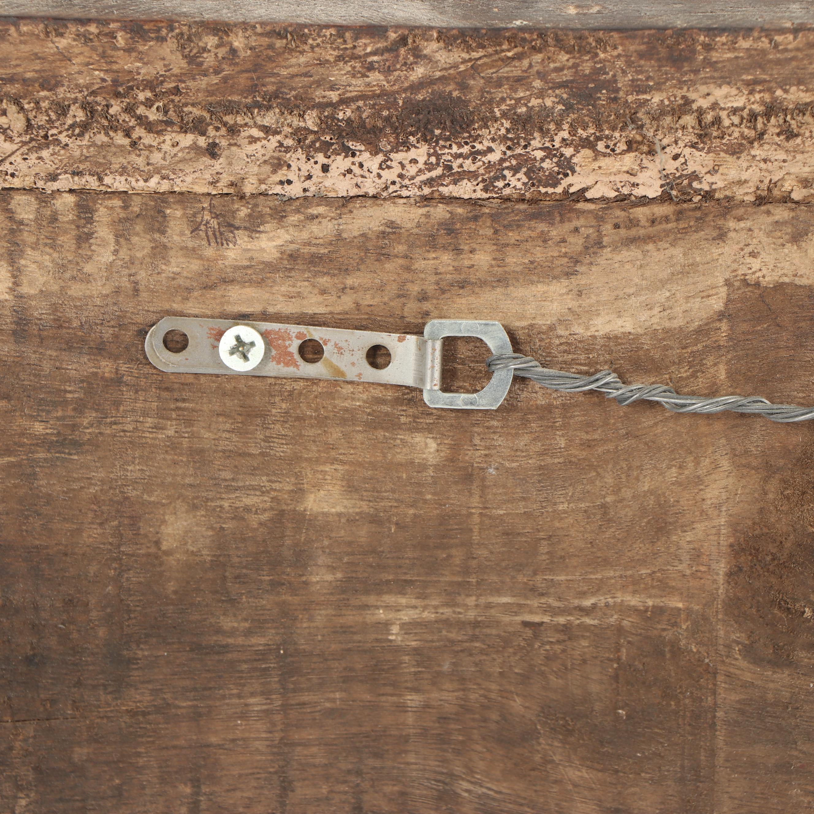 Antique Carved Wooden Frieze with Running Hounds