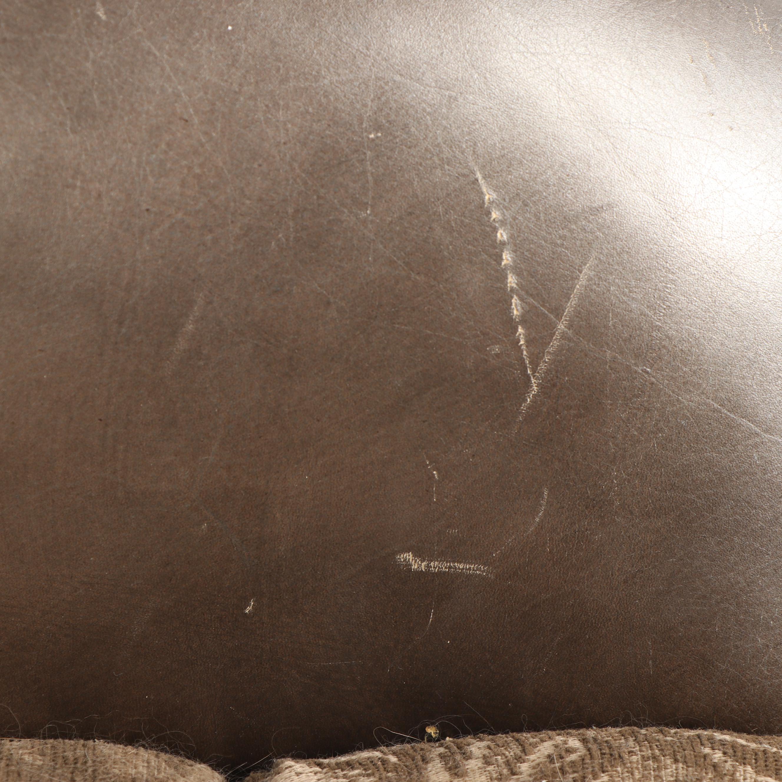 Faux Leather and Fabric Meridienne Chaise Lounge