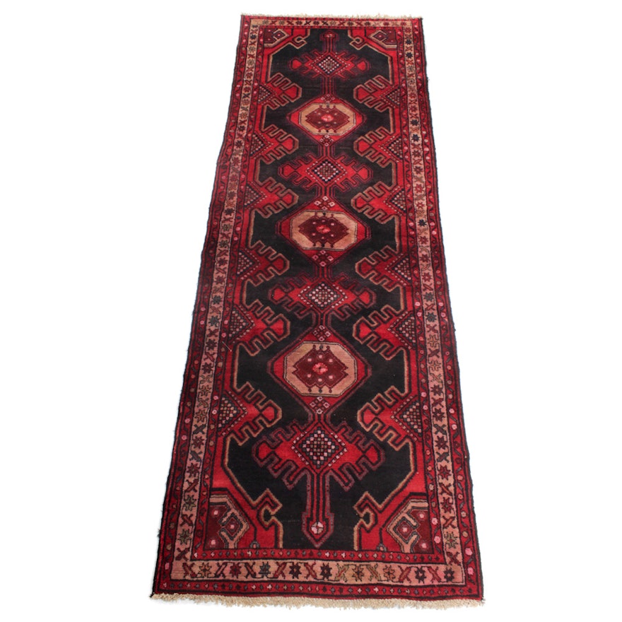 Vintage Hand-Knotted Persian Karaja Heriz Carpet Runner