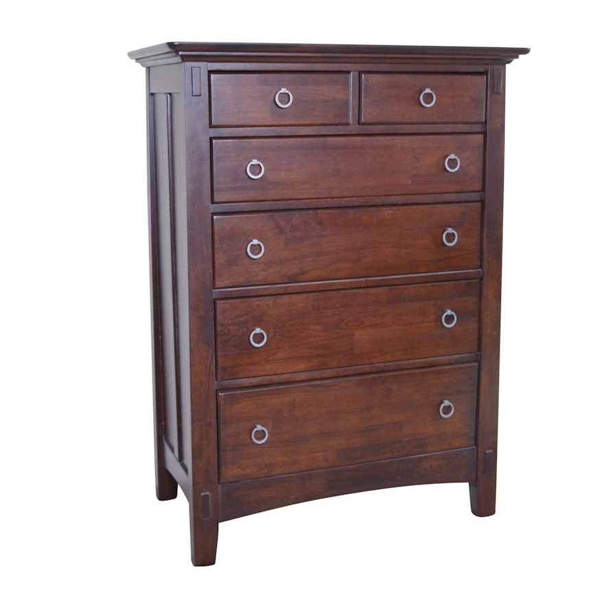 Mission Style Birch Chest of Drawers by American Signature, Late 20th Century