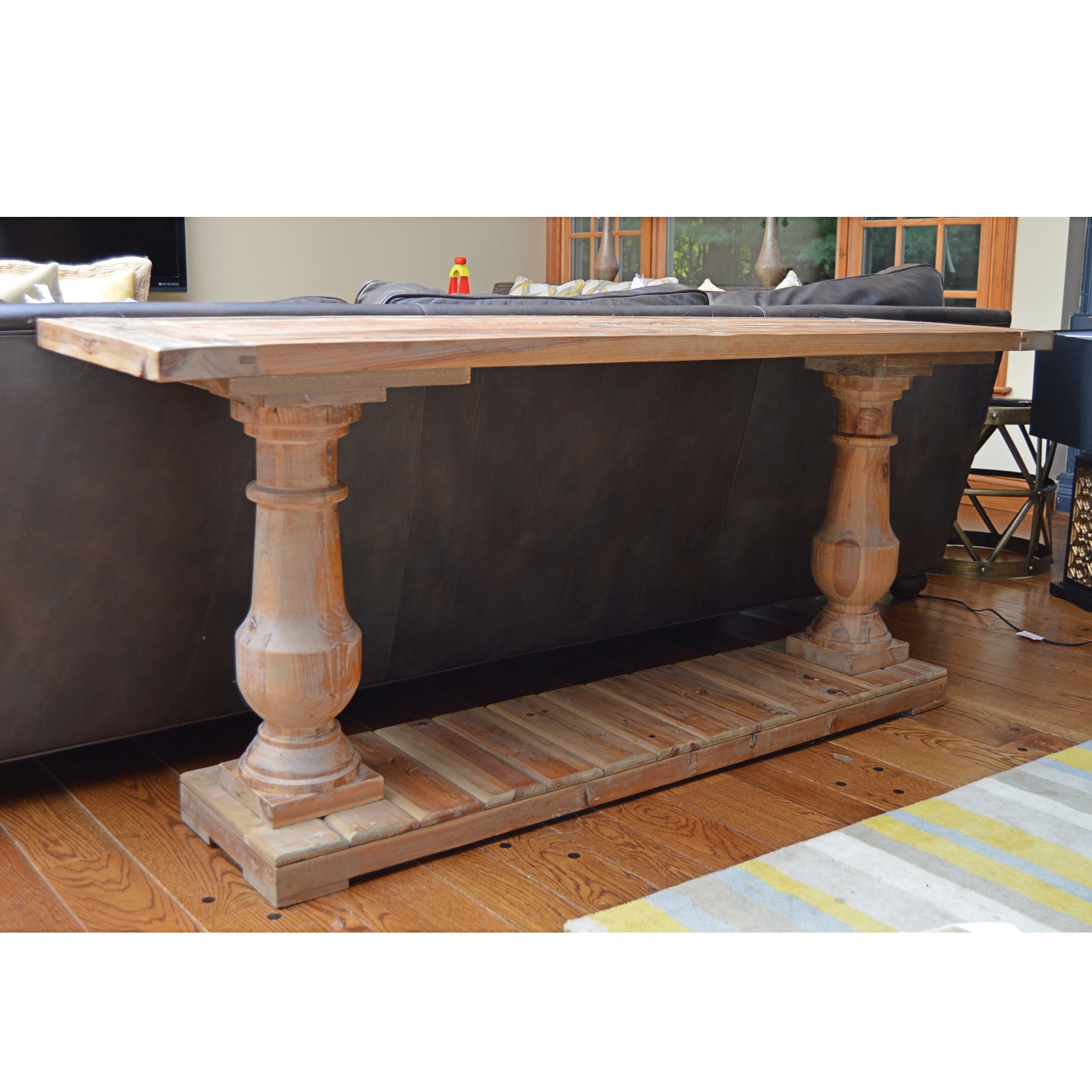 Neoclassic Style Reclaimed Wood Console Table