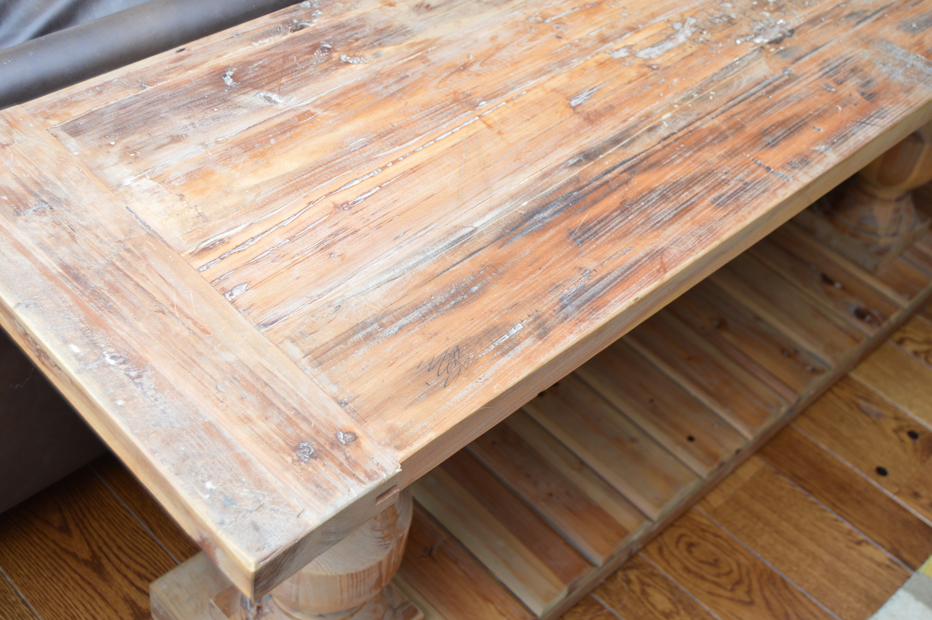 Neoclassic Style Reclaimed Wood Console Table