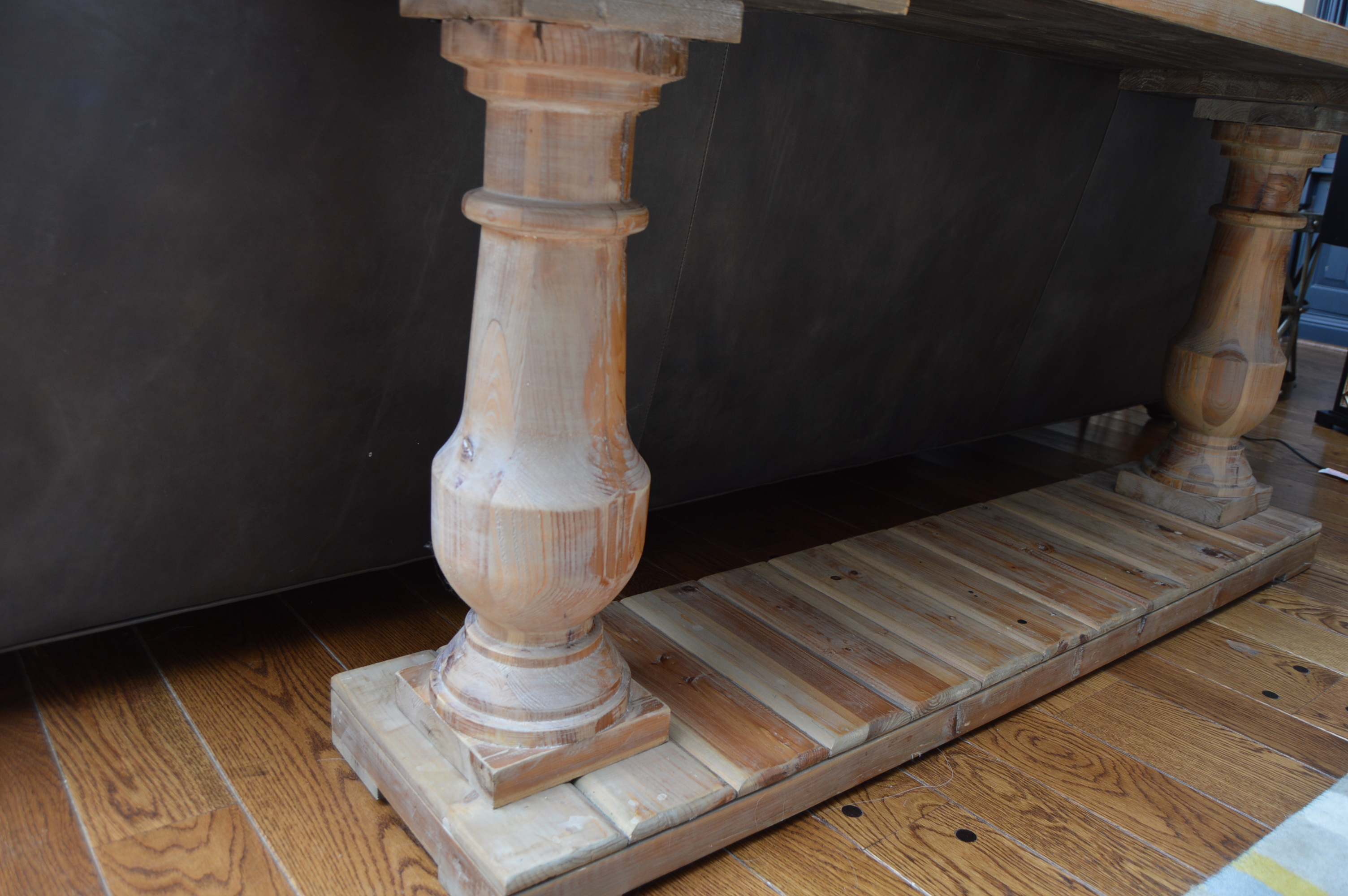 Neoclassic Style Reclaimed Wood Console Table