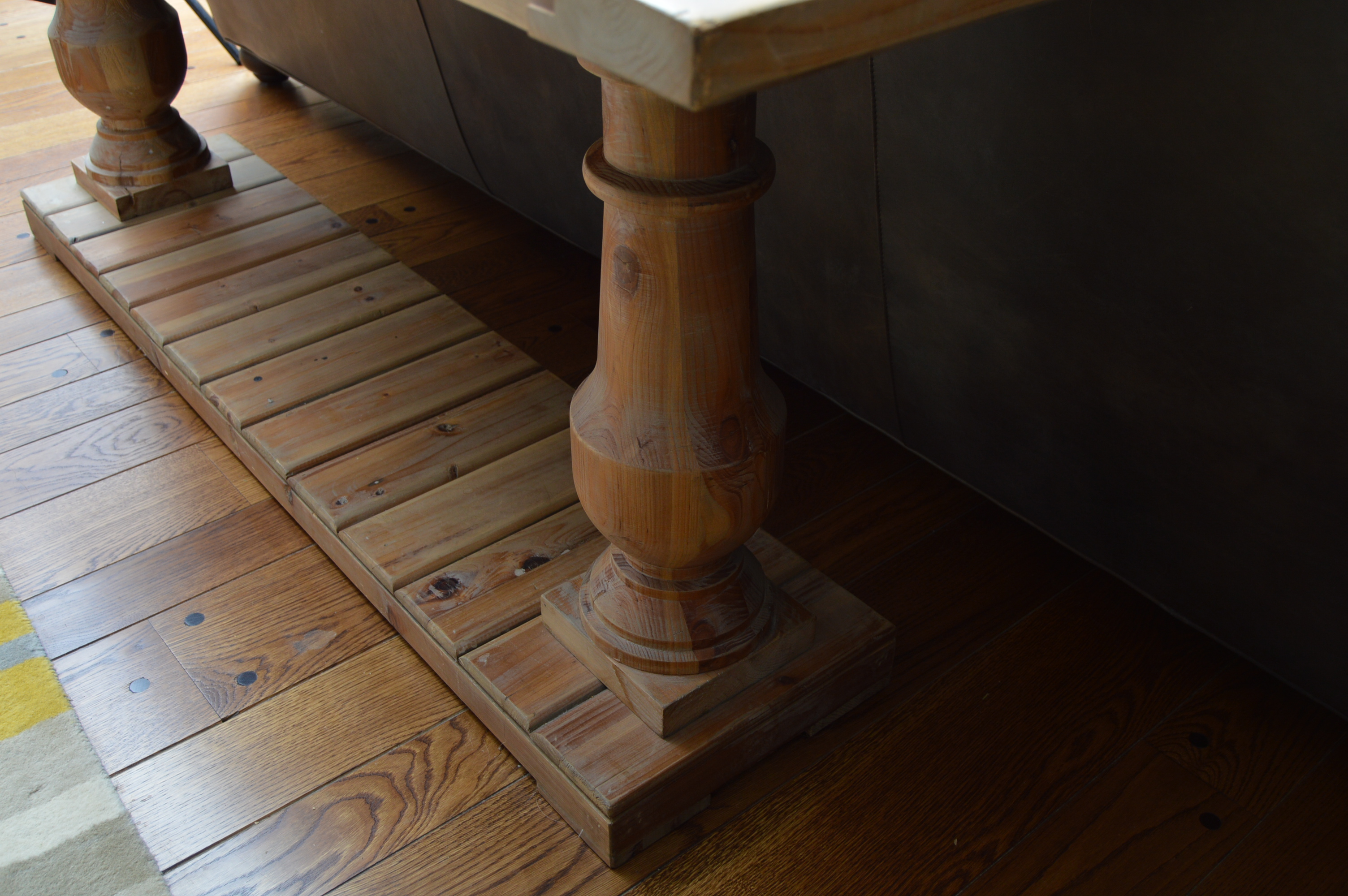 Neoclassic Style Reclaimed Wood Console Table