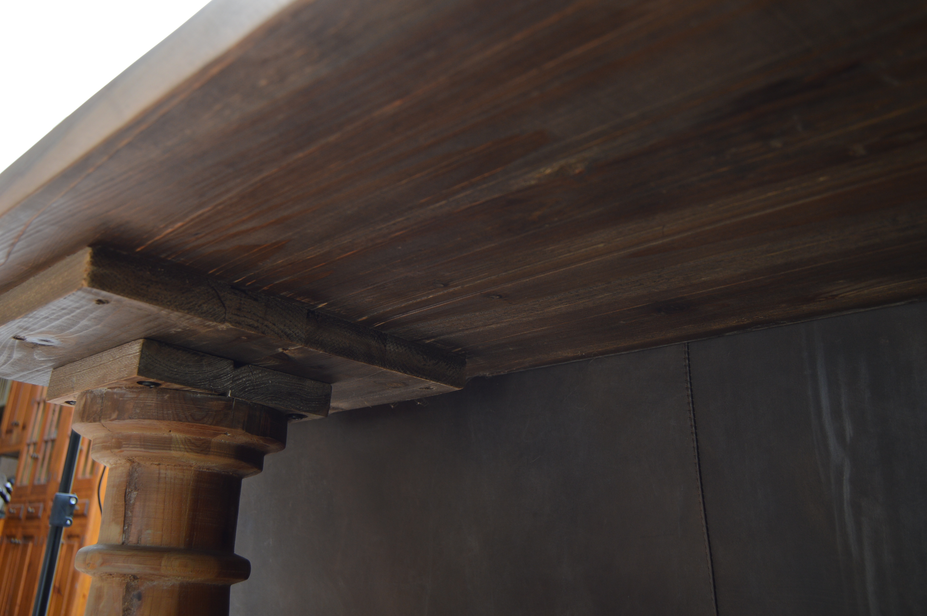 Neoclassic Style Reclaimed Wood Console Table