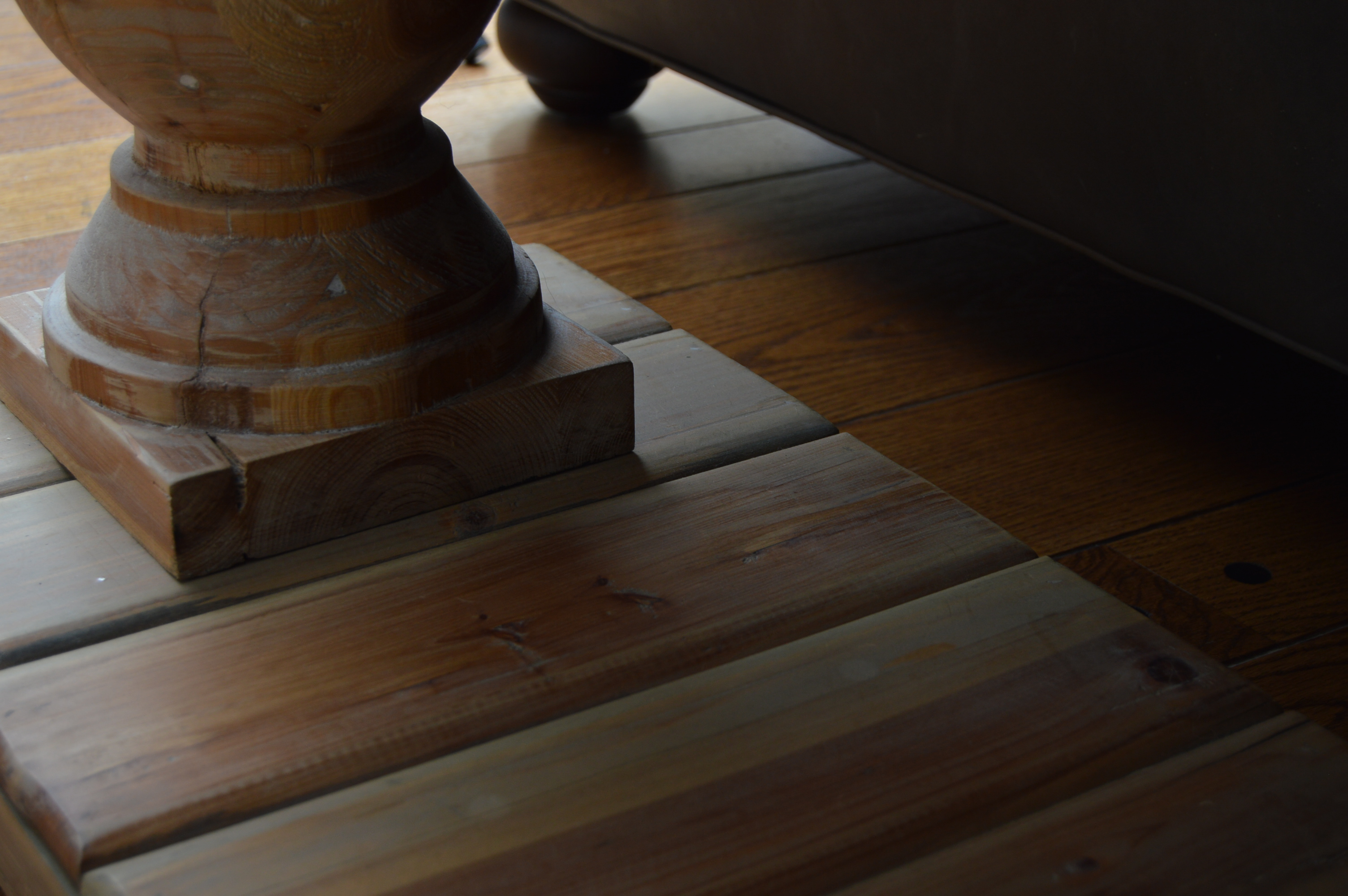 Neoclassic Style Reclaimed Wood Console Table