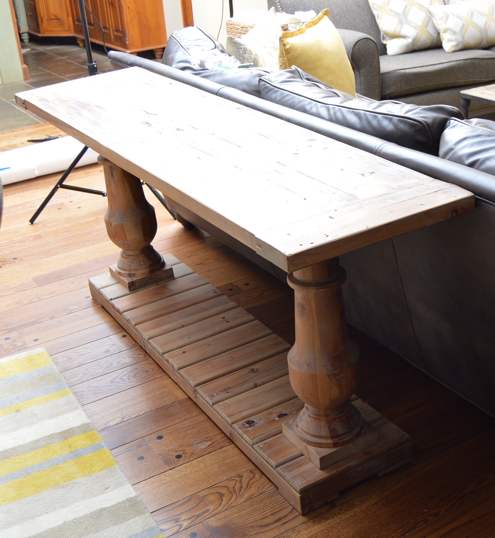 Neoclassic Style Reclaimed Wood Console Table