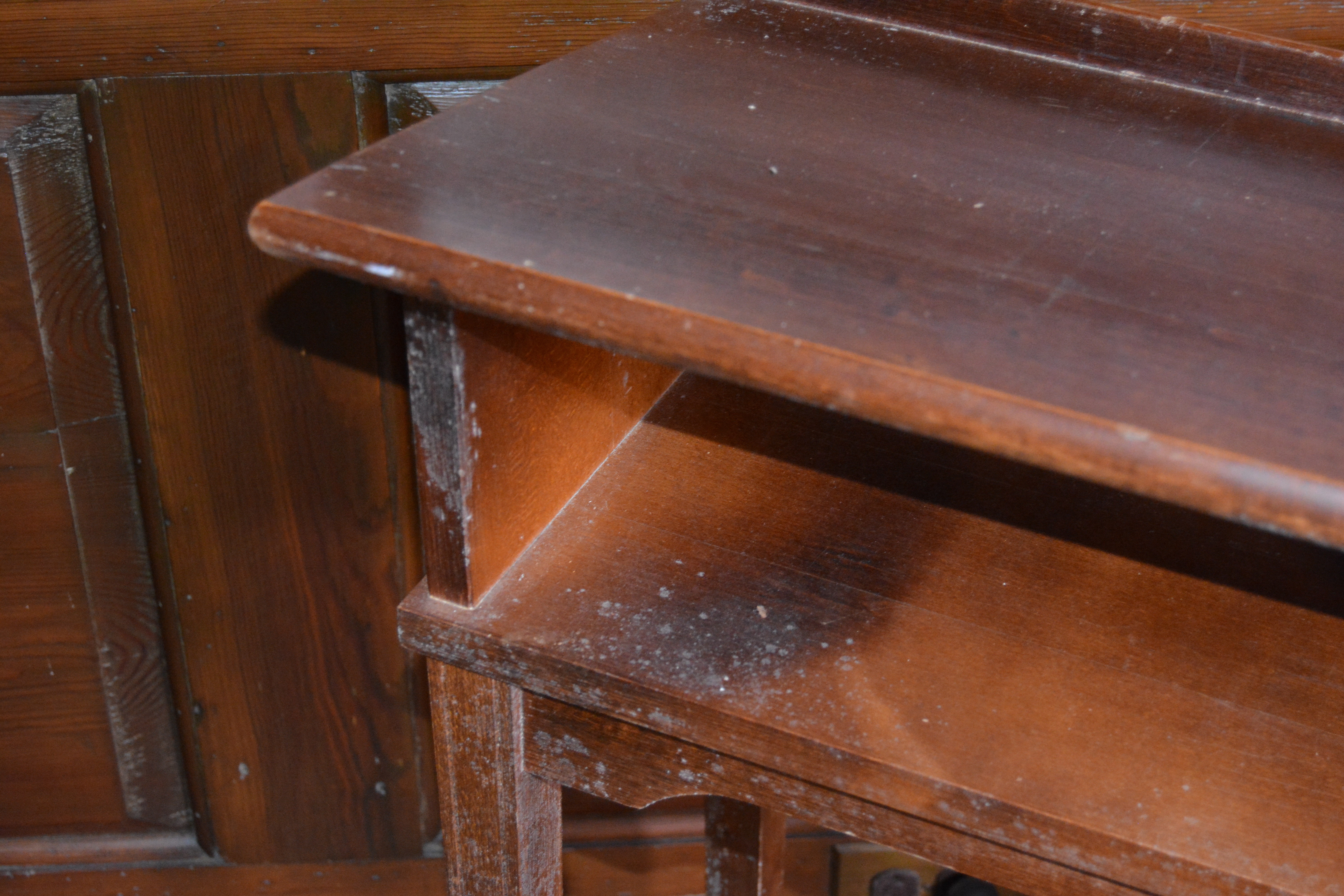 Mahogany Book Display Table on Wheels, 20th Century