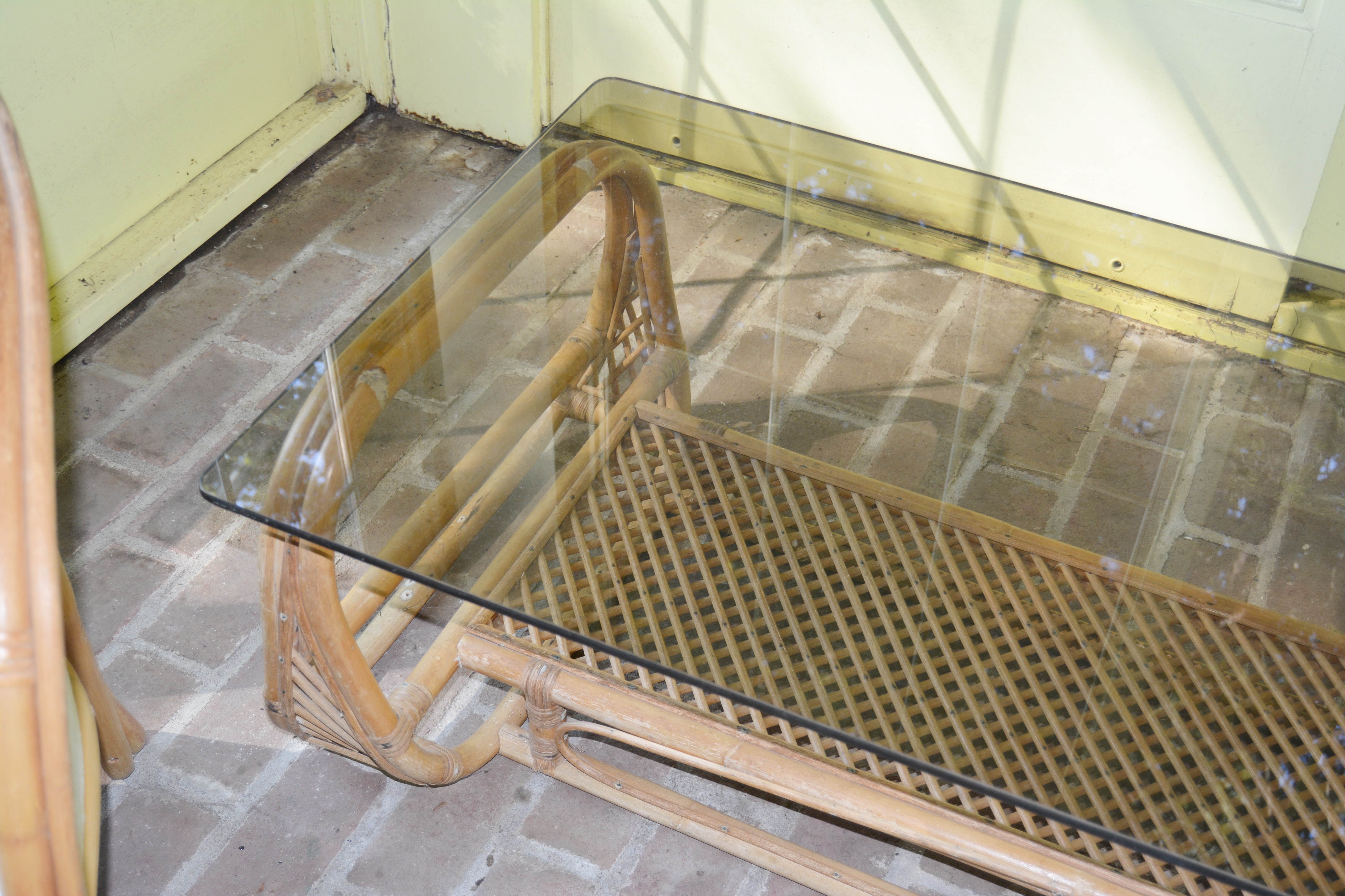Deco Revival Armchairs and Smoky Glass Top Coffee Table, 20th Century