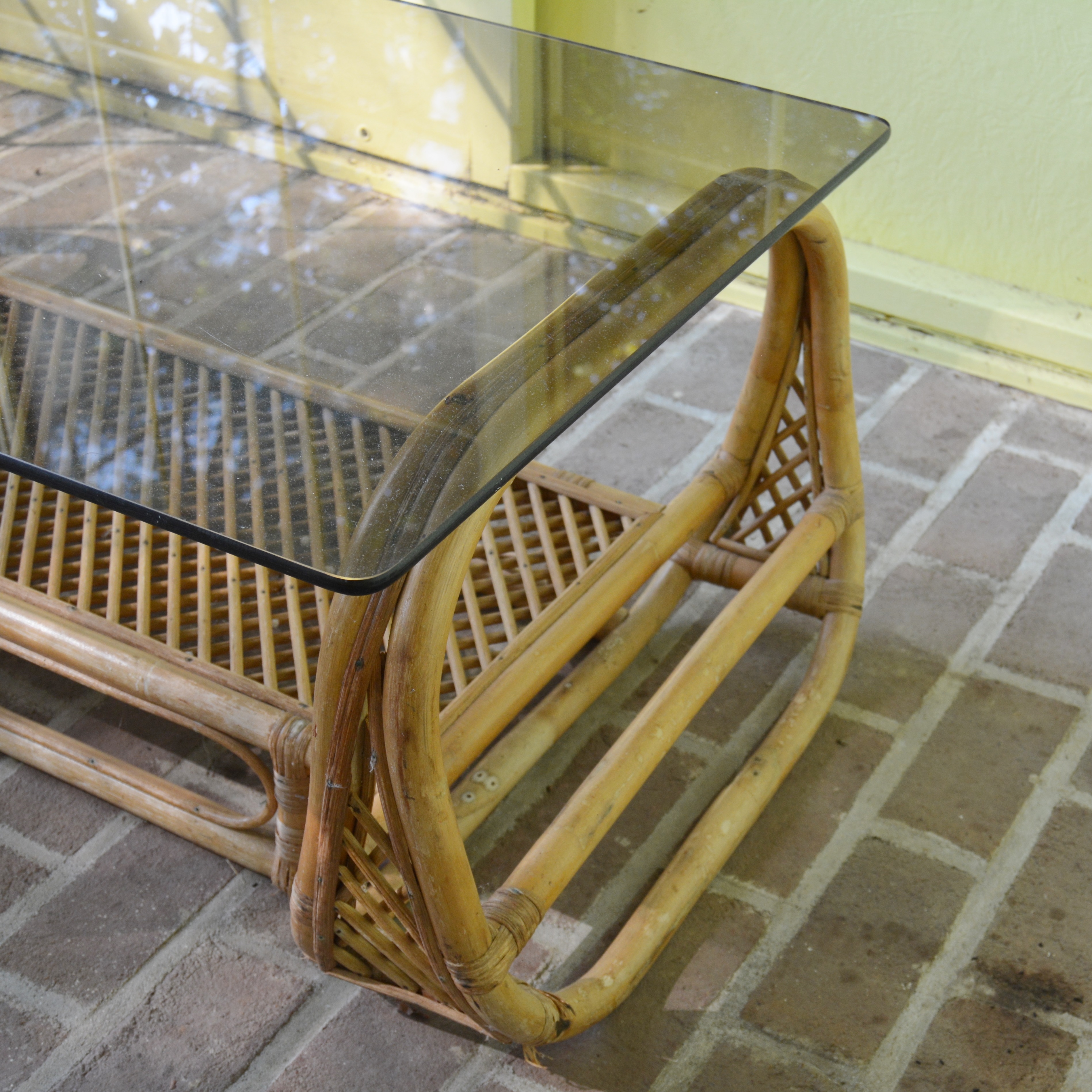 Deco Revival Armchairs and Smoky Glass Top Coffee Table, 20th Century
