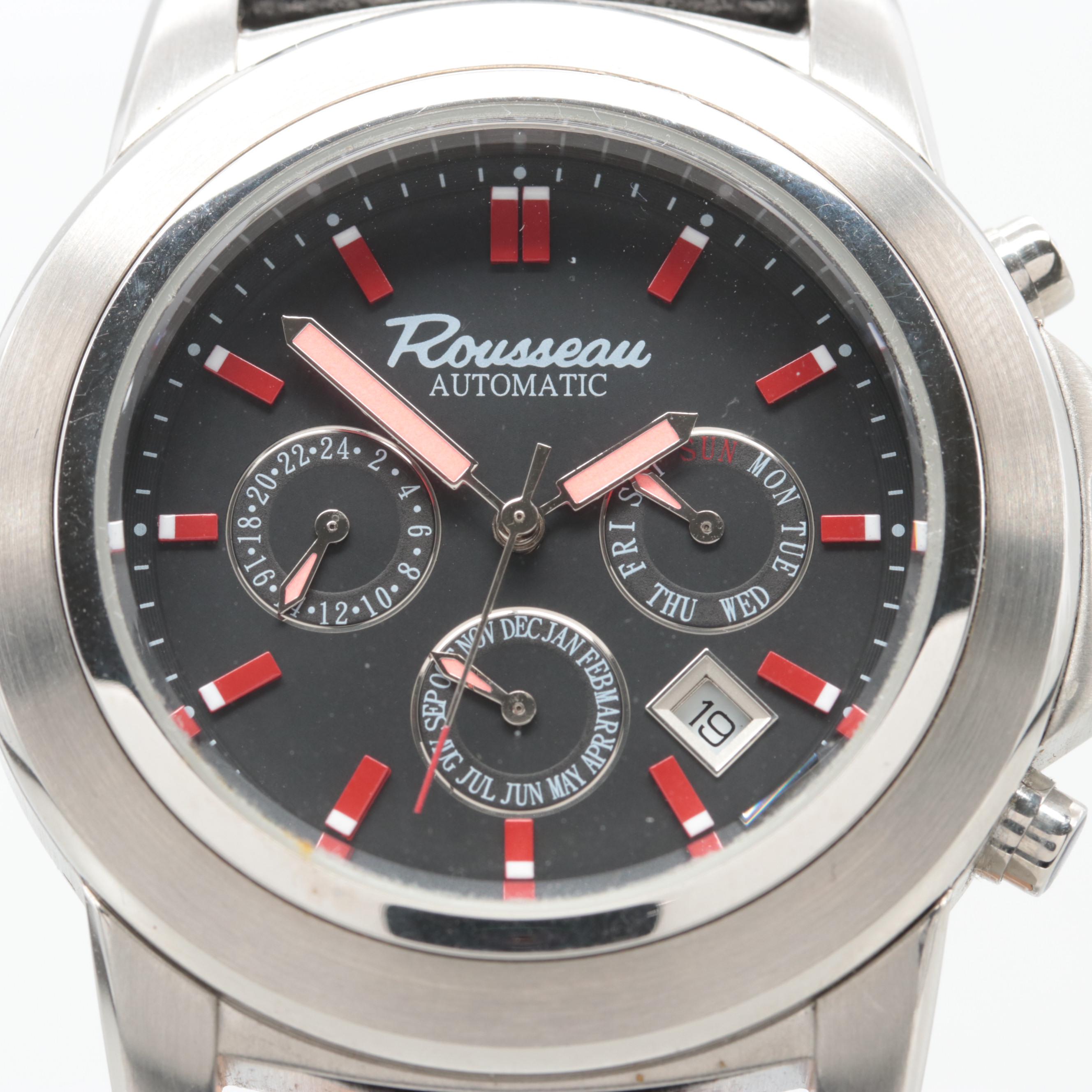 Rousseau Stainless Steel Automatic Calendar Watch