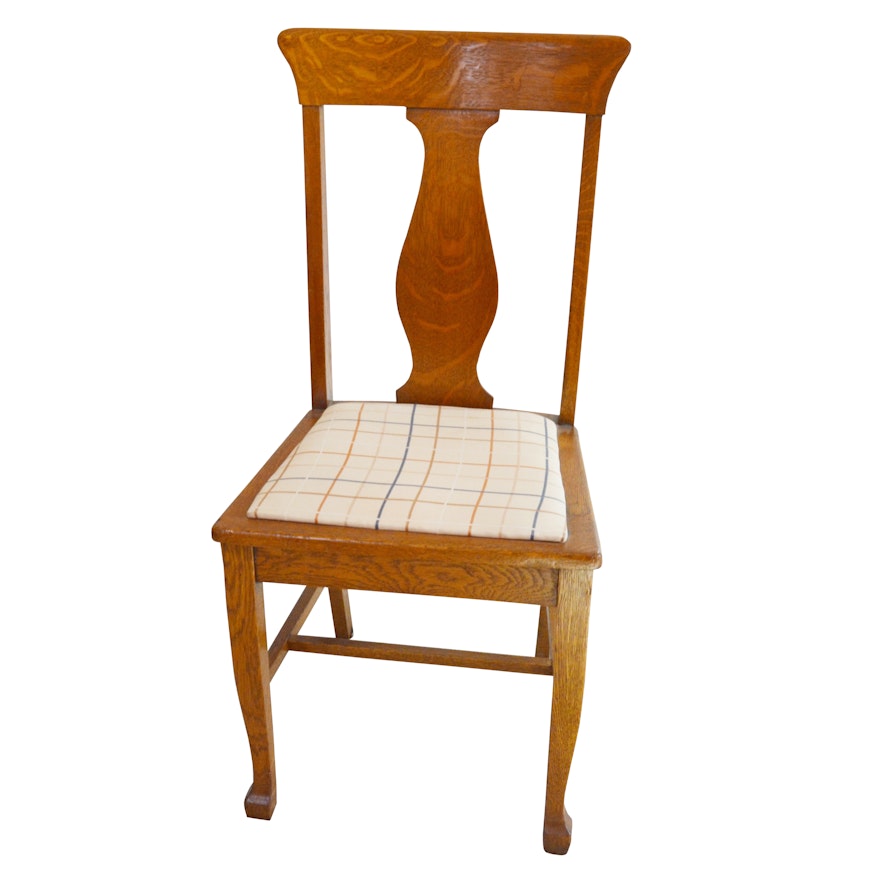 Federal Style Oak Side Chair, Early 20th Century