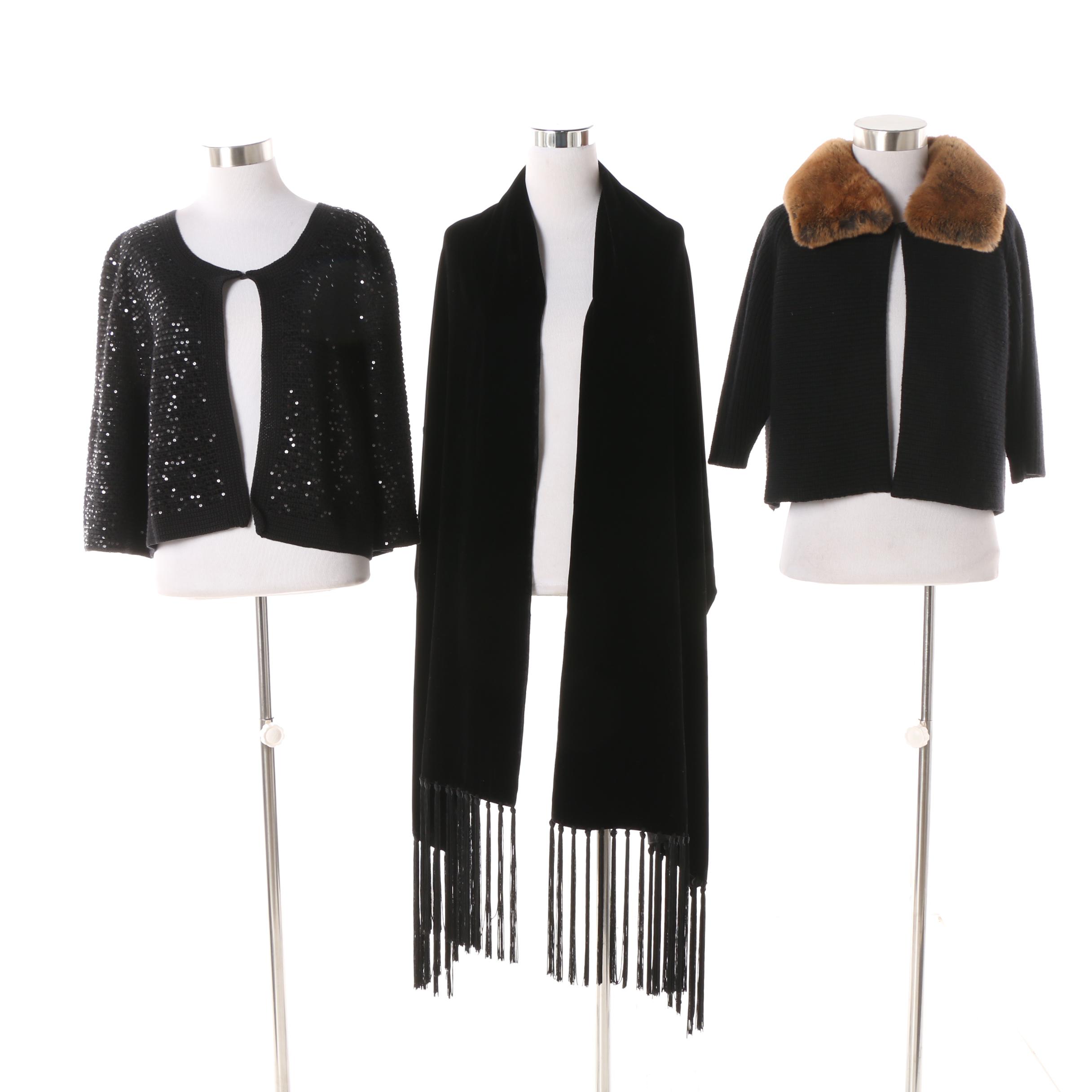 Saks Fifth Avenue Jacket with Rabbit Fur Collar with Lord & Taylor Separates