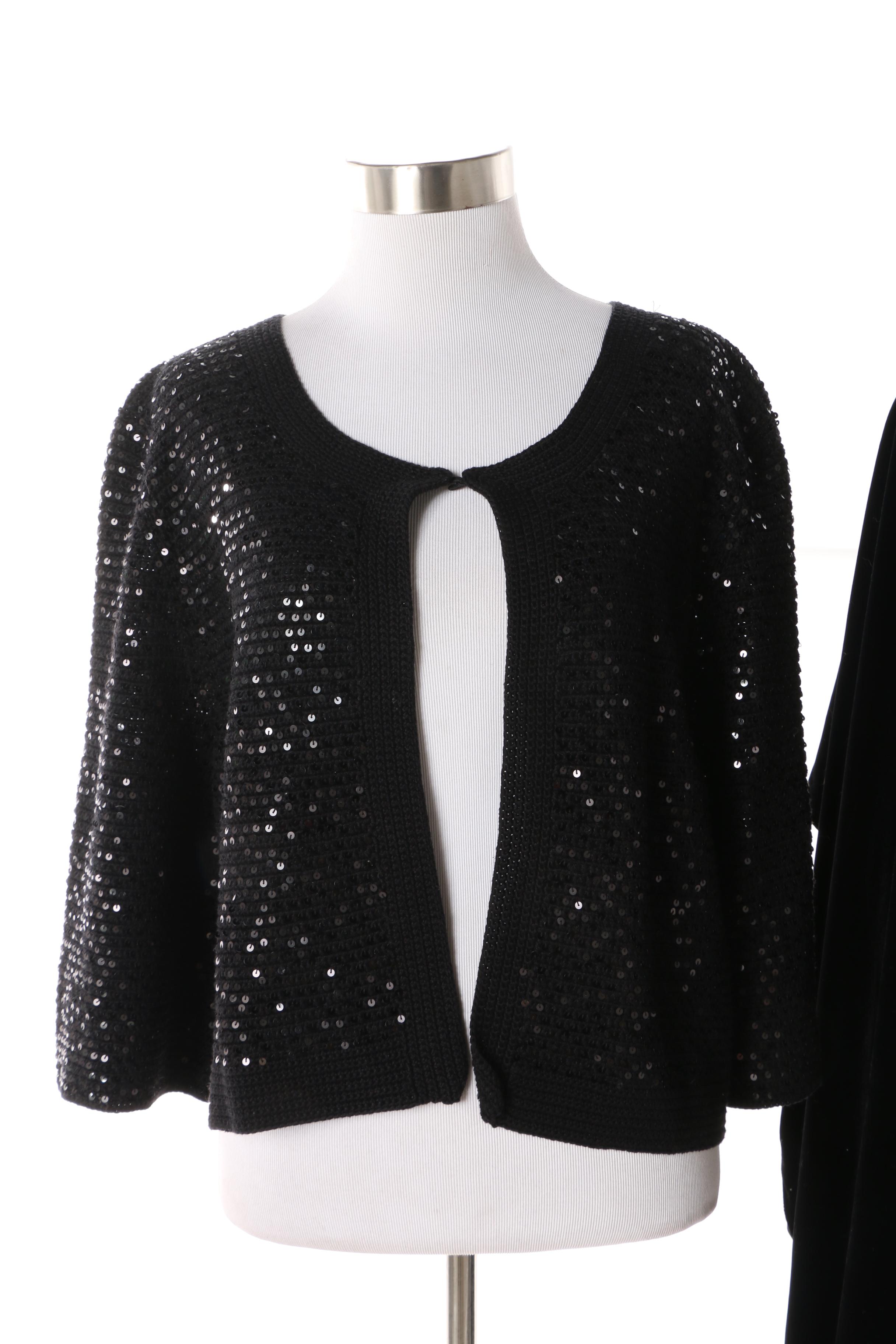 Saks Fifth Avenue Jacket with Rabbit Fur Collar with Lord & Taylor Separates