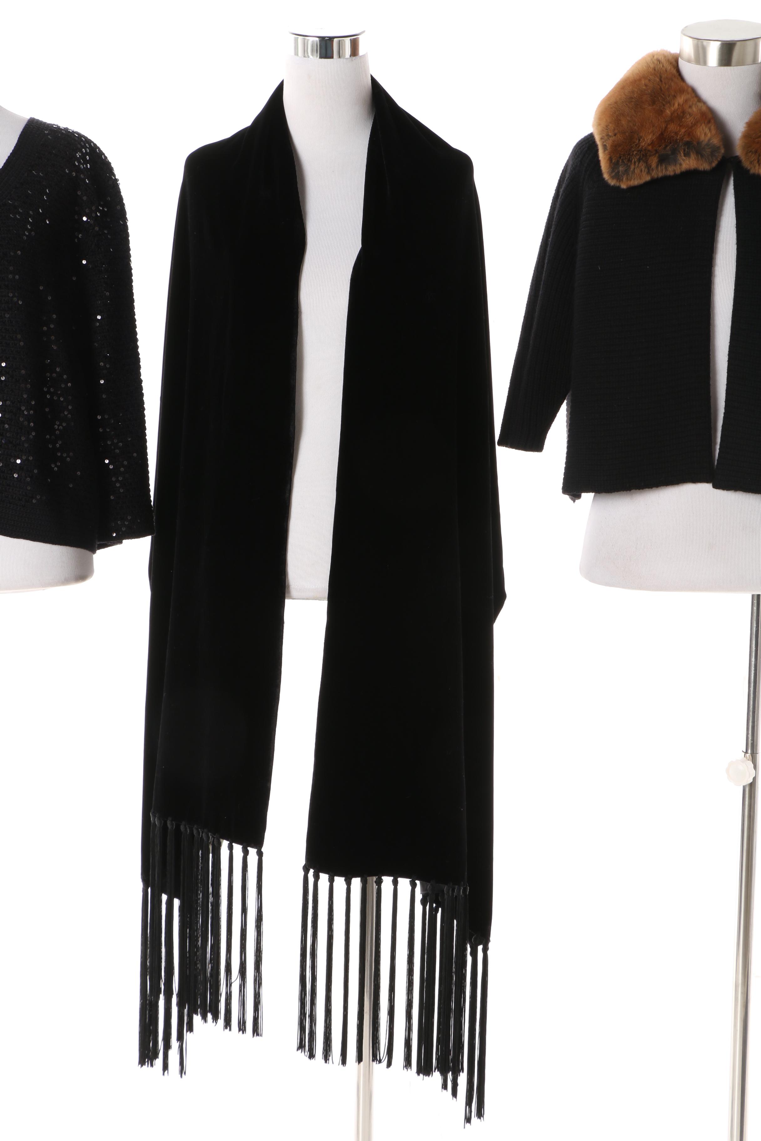 Saks Fifth Avenue Jacket with Rabbit Fur Collar with Lord & Taylor Separates