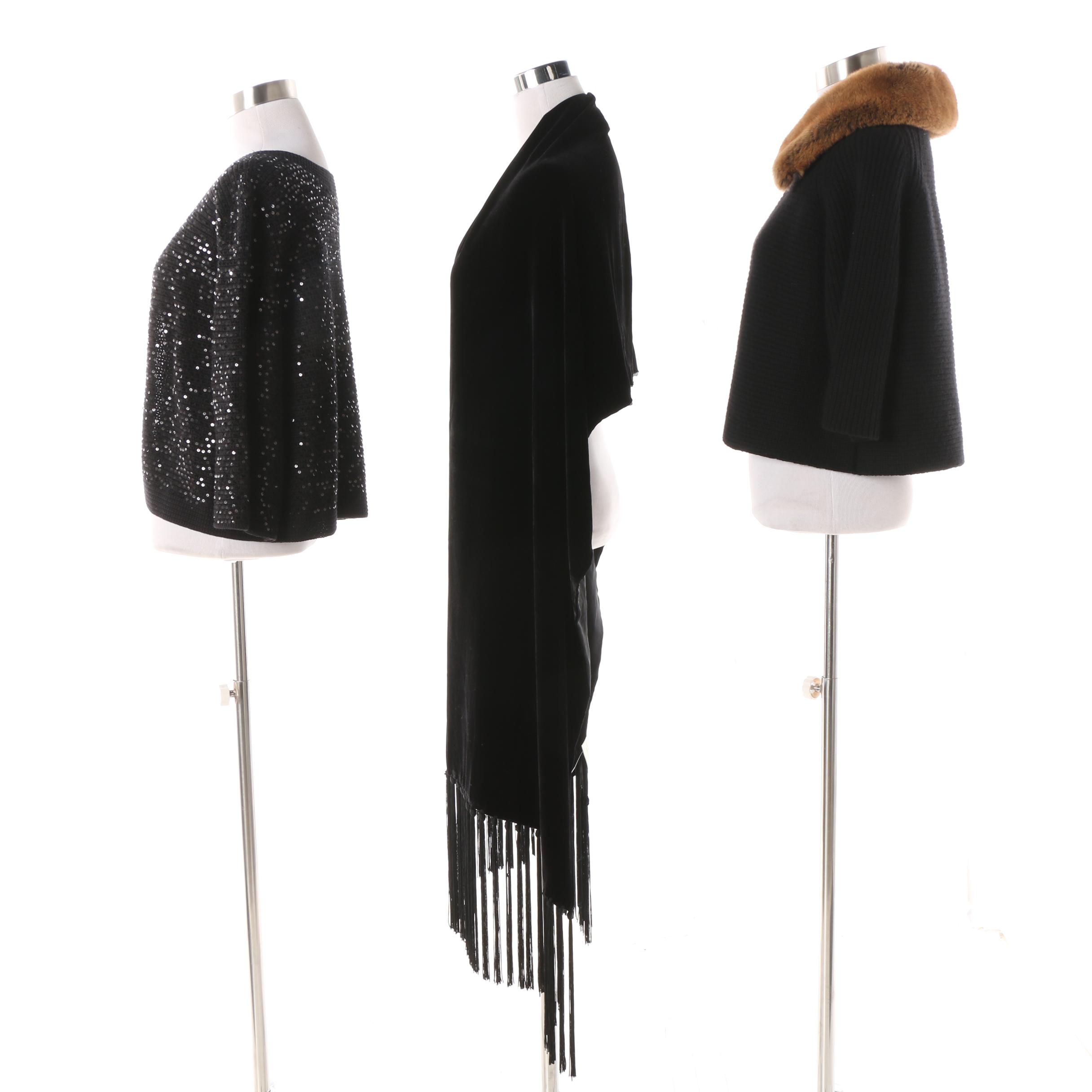 Saks Fifth Avenue Jacket with Rabbit Fur Collar with Lord & Taylor Separates