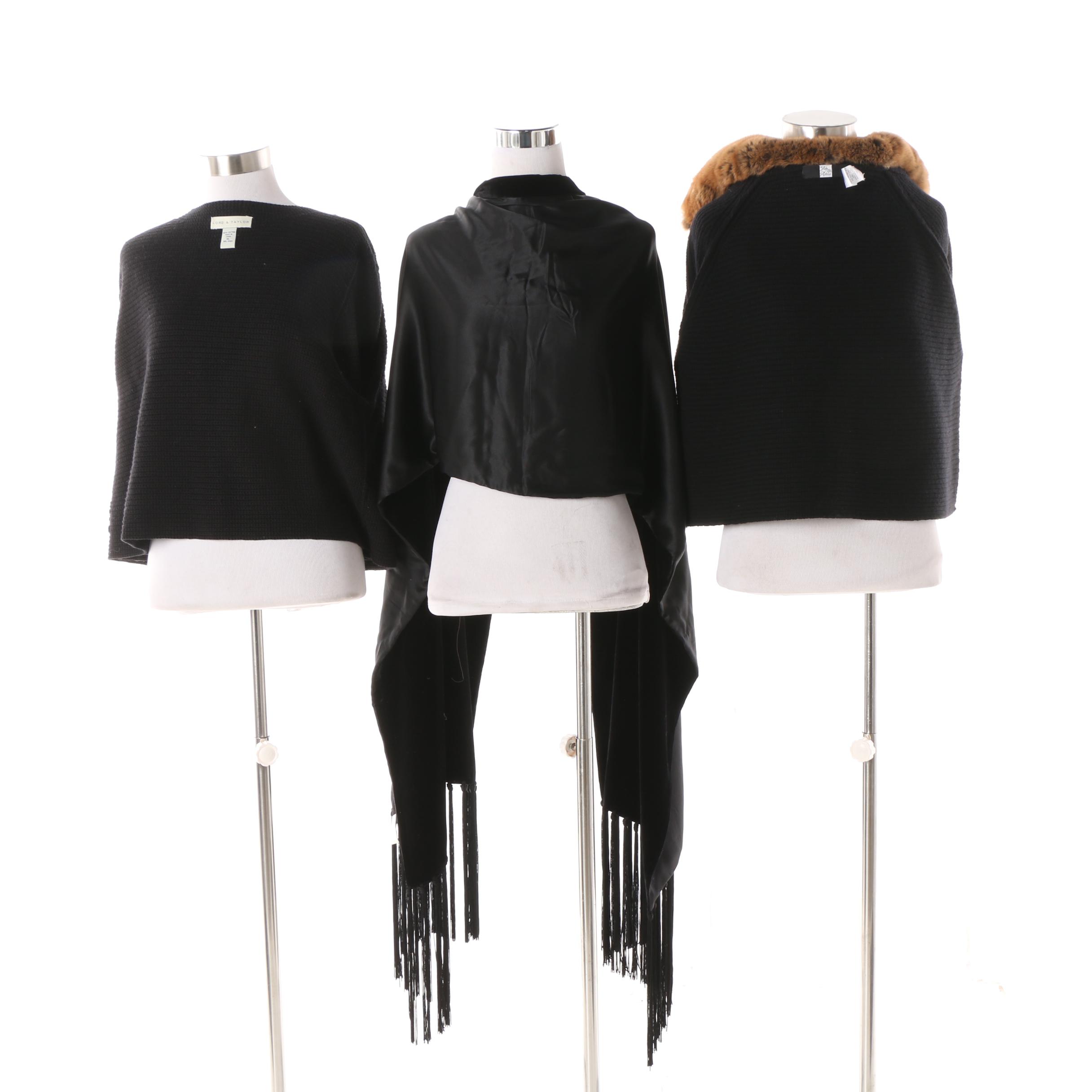 Saks Fifth Avenue Jacket with Rabbit Fur Collar with Lord & Taylor Separates