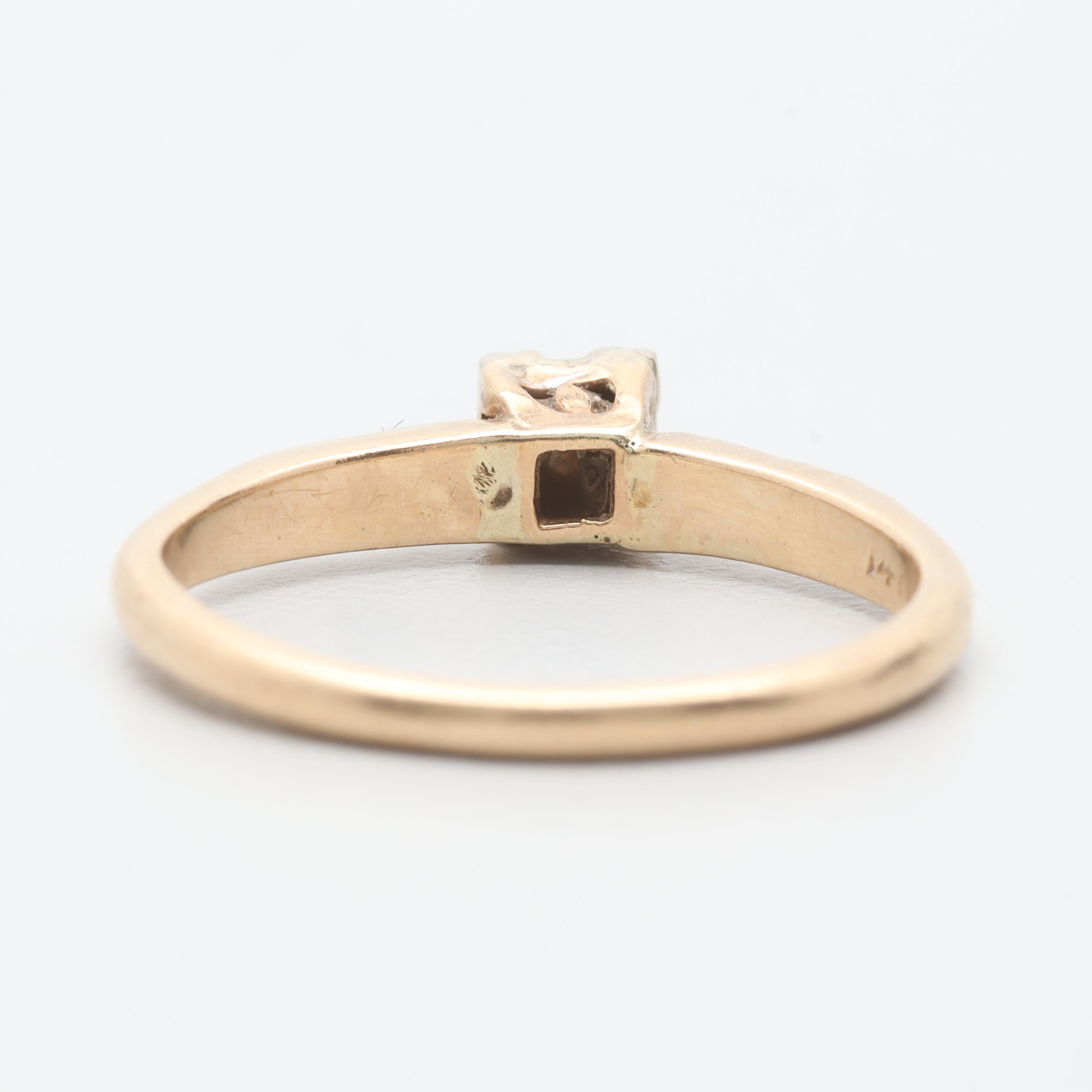Vintage 14K Yellow Gold Diamond Ring