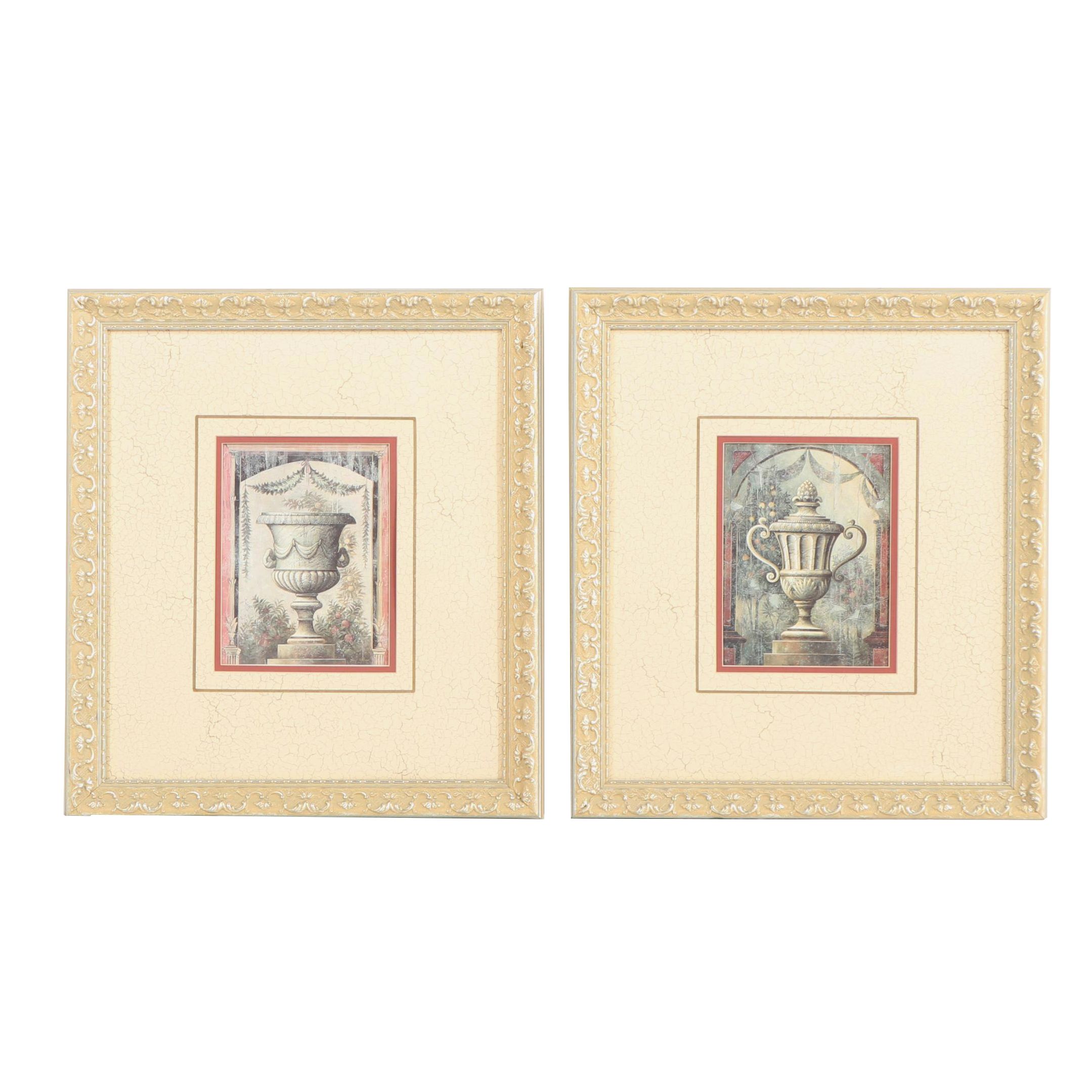Offset Lithographs of Classical Style Urns