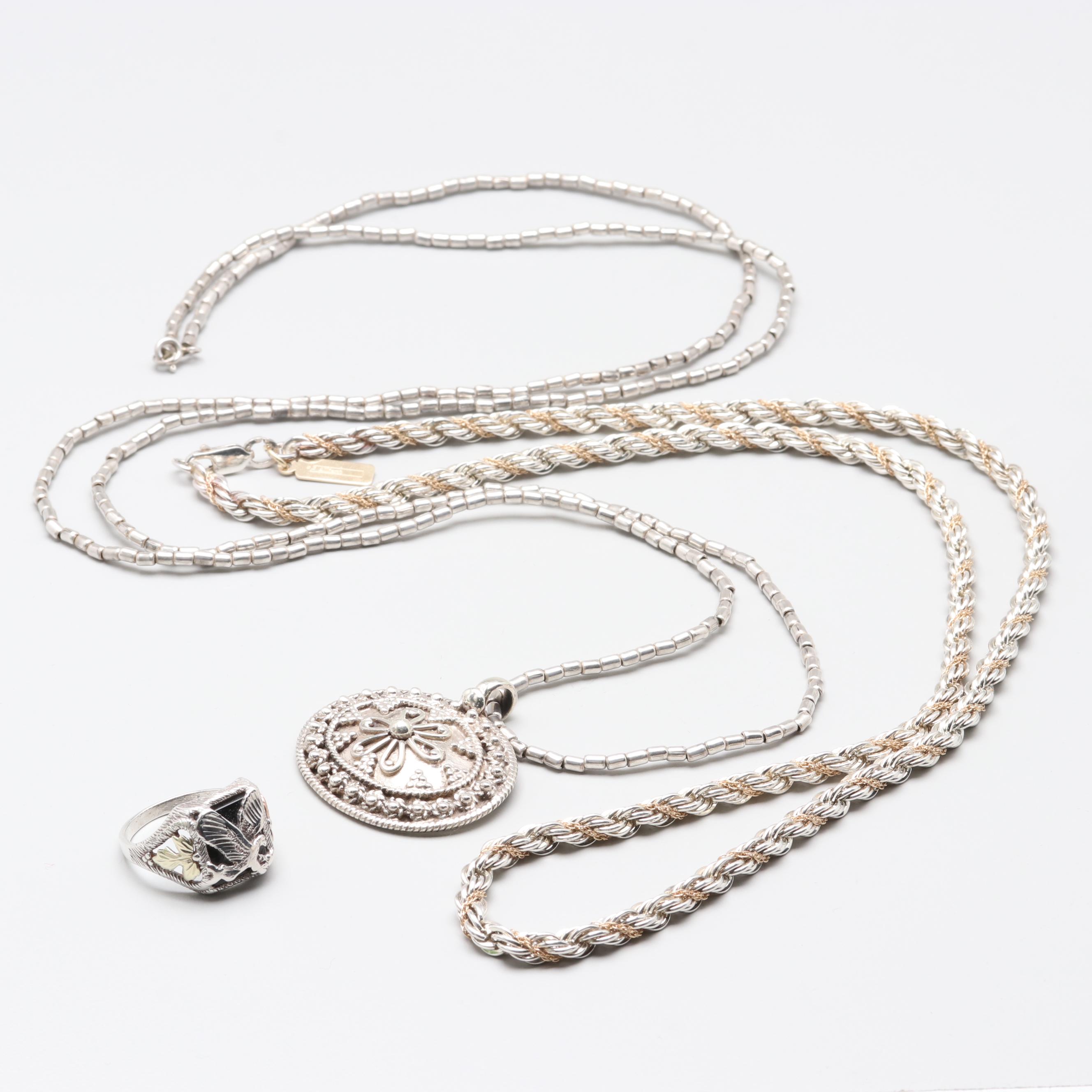 Sterling Silver Jewelry Collection Including Black Onyx