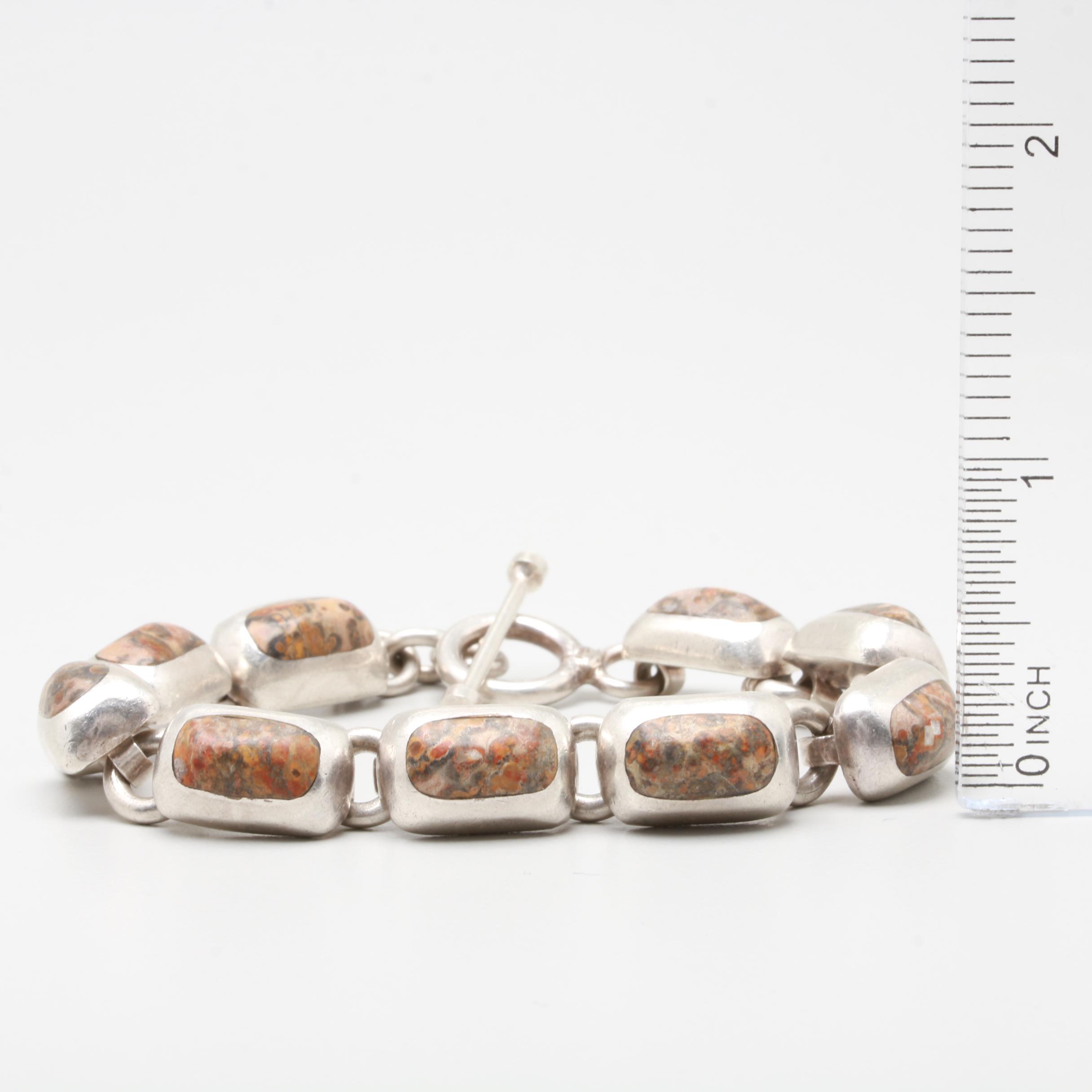 Sterling Silver Bracelets Including Turquoise and Mother of Pearl