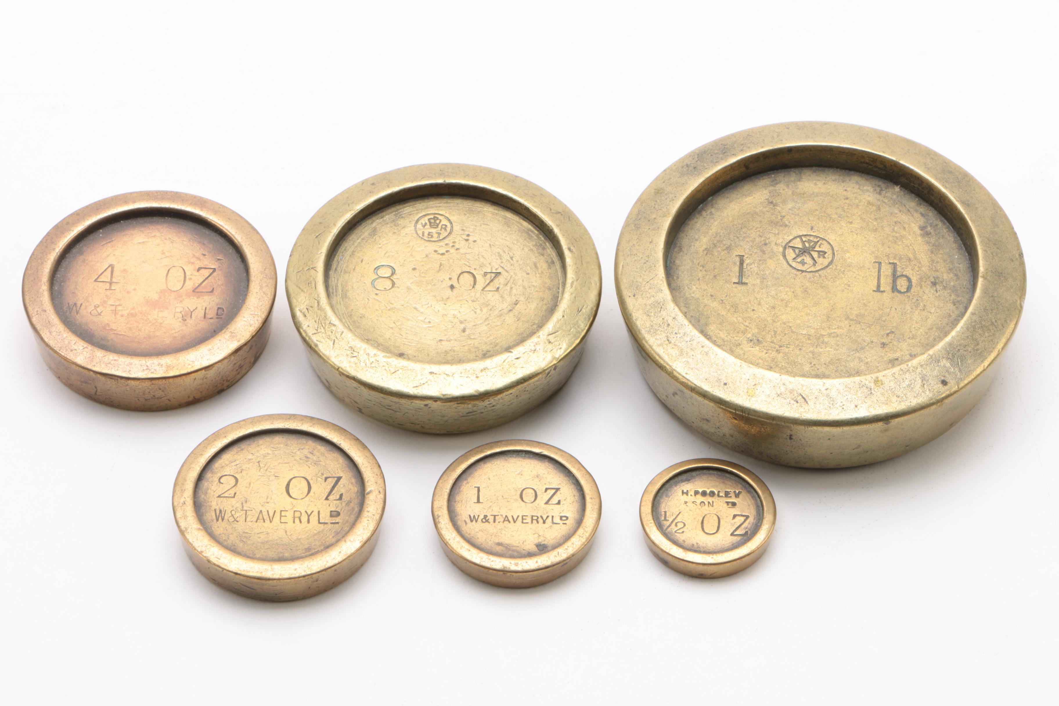 Parnall & Sons Balance Scale with Brass Pans and Weights, C. 19th Century