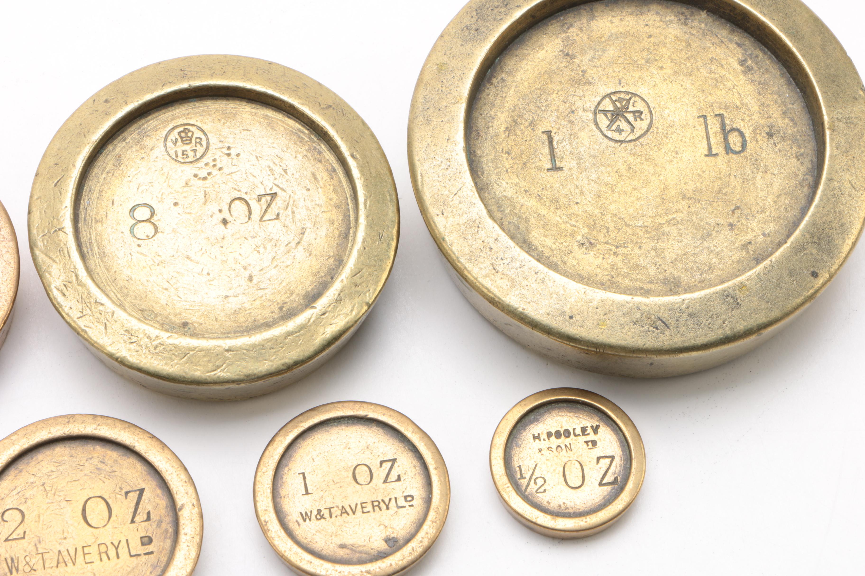 Parnall & Sons Balance Scale with Brass Pans and Weights, C. 19th Century