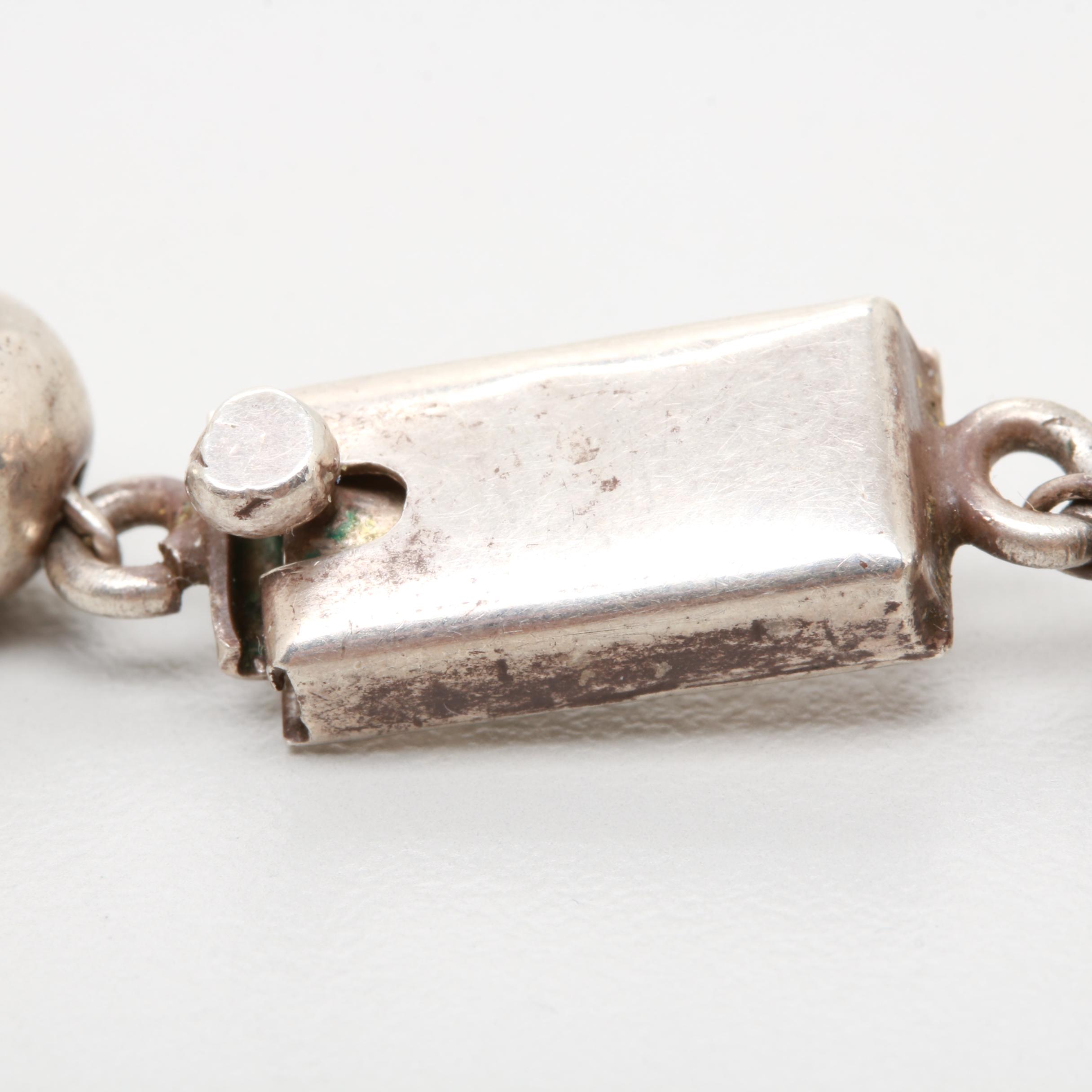 Mexican Sterling Silver Beaded Necklace