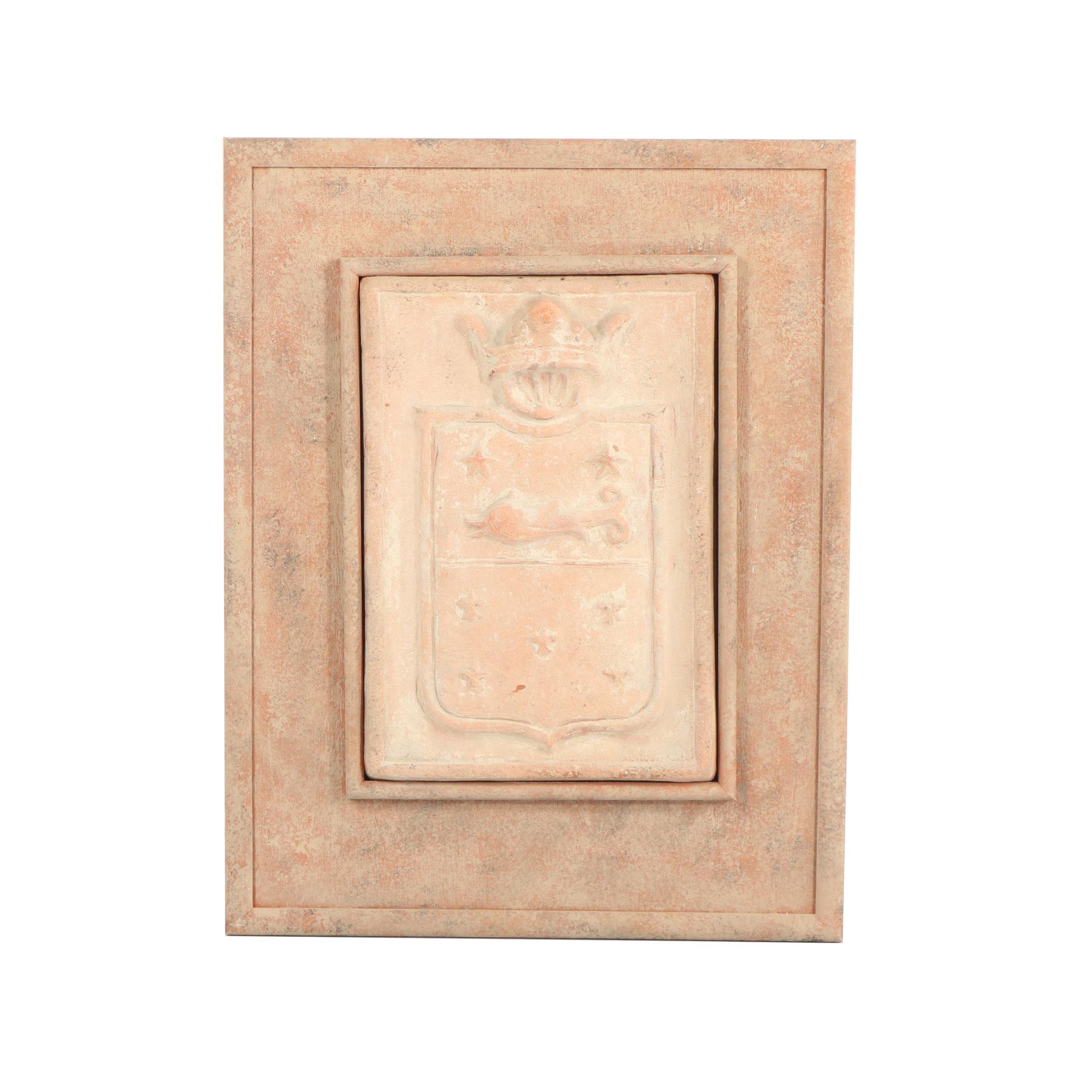 Cast Ceramic Panel with Coat of Arms Motif