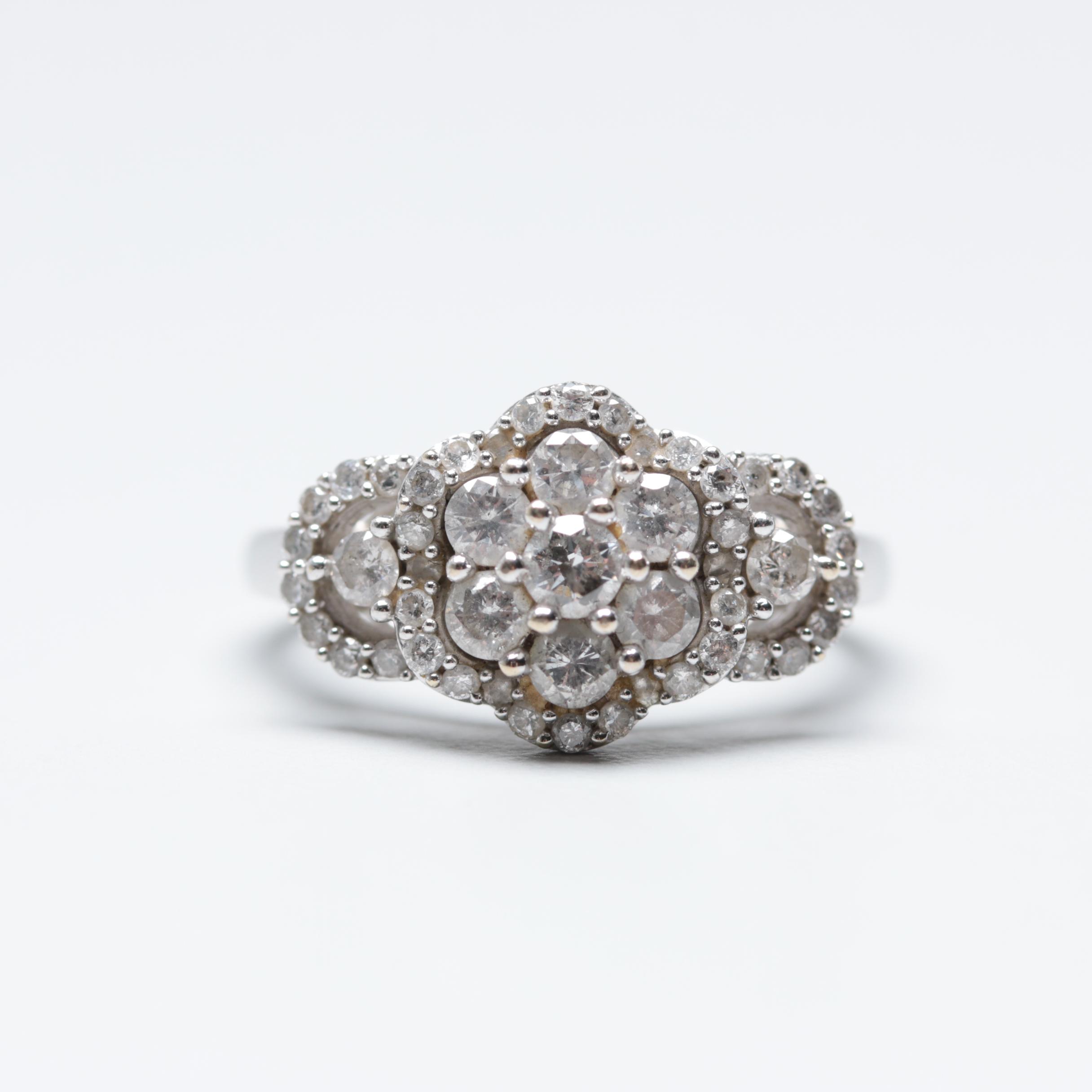 14K White Gold Diamond Ring