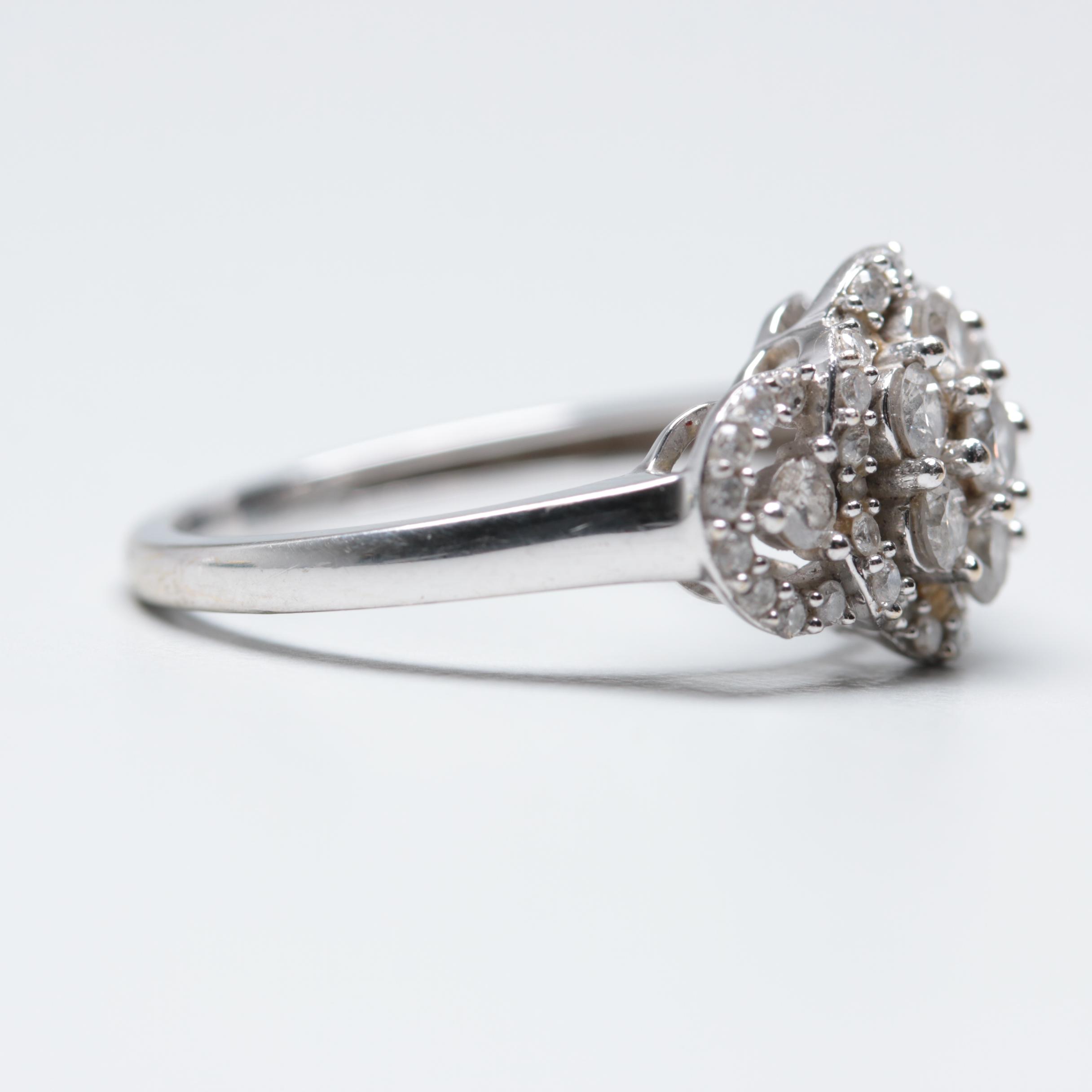 14K White Gold Diamond Ring