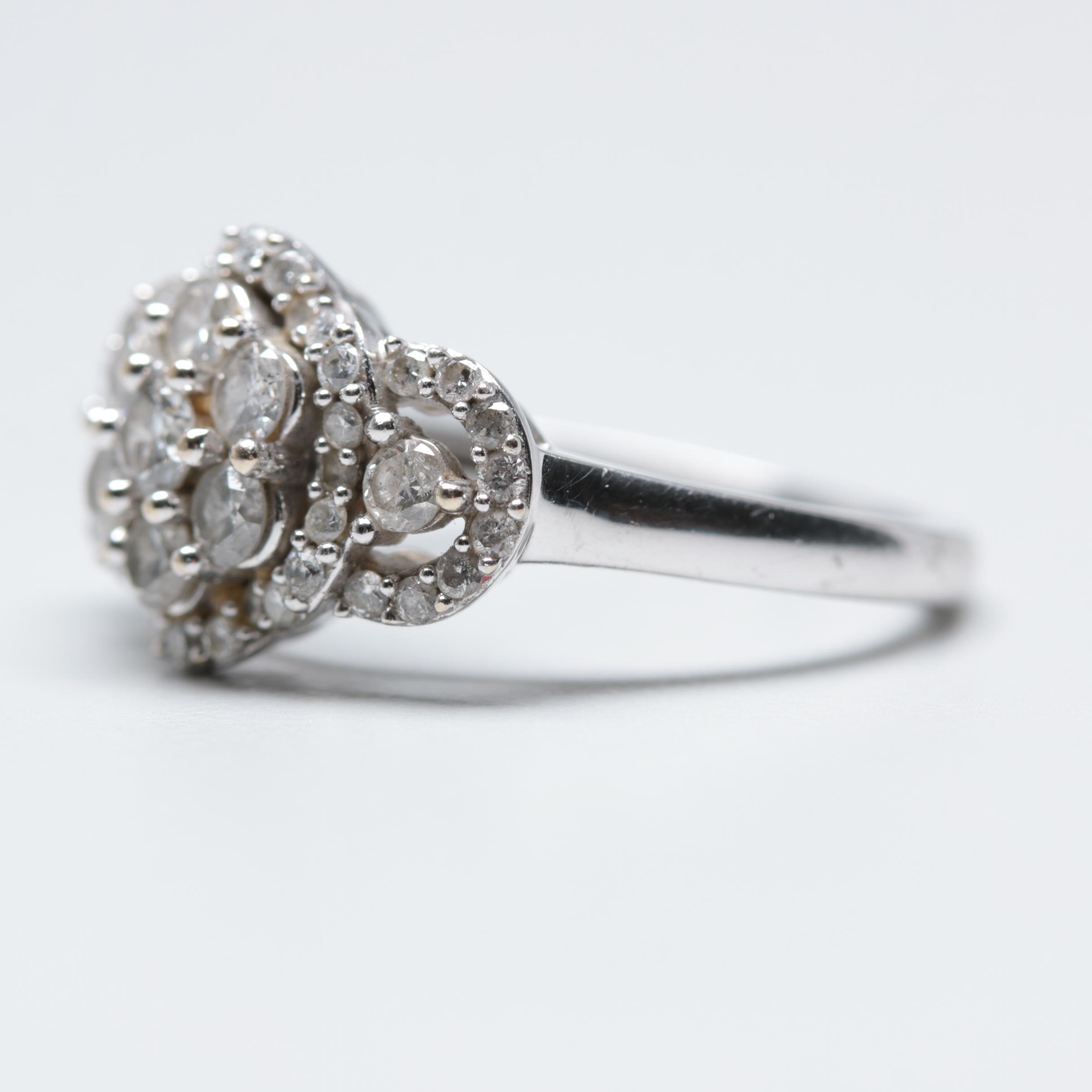 14K White Gold Diamond Ring